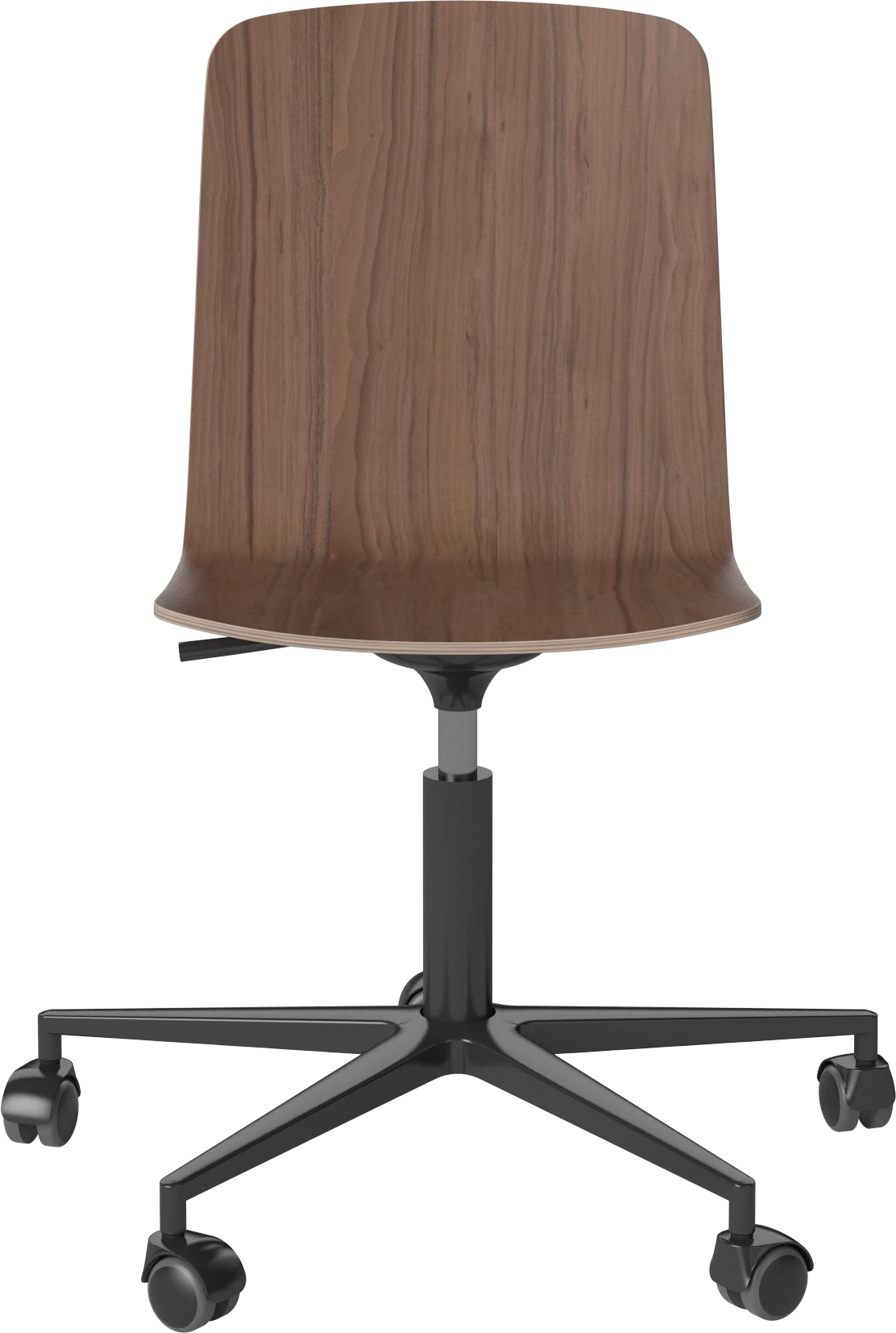Palm Office Stuhl Nussfurnier mit einer Metallbasis