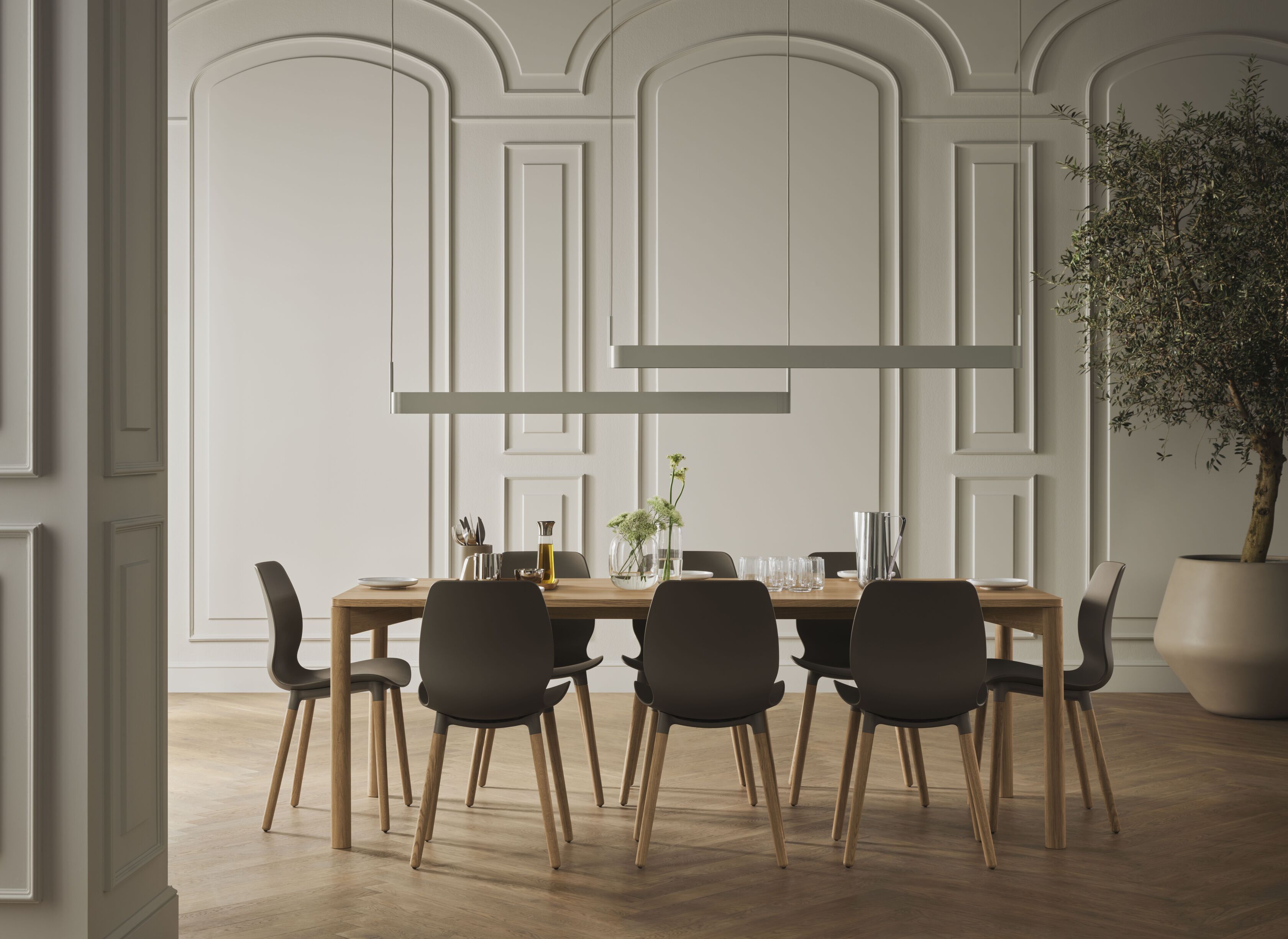 Lord Table Basis aus gebleichtem Eichenholz
