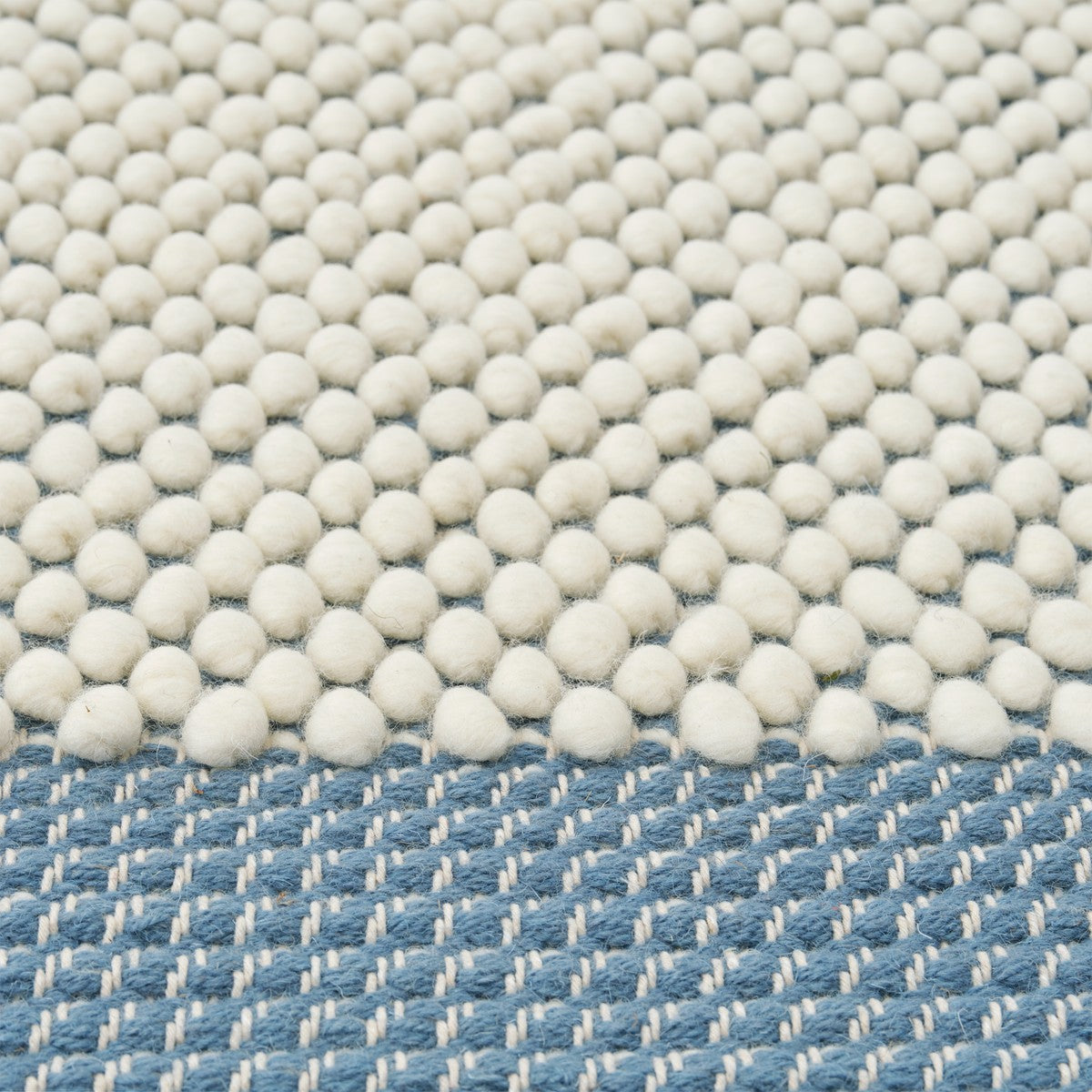 Teppich PEBBLE blau mit beige