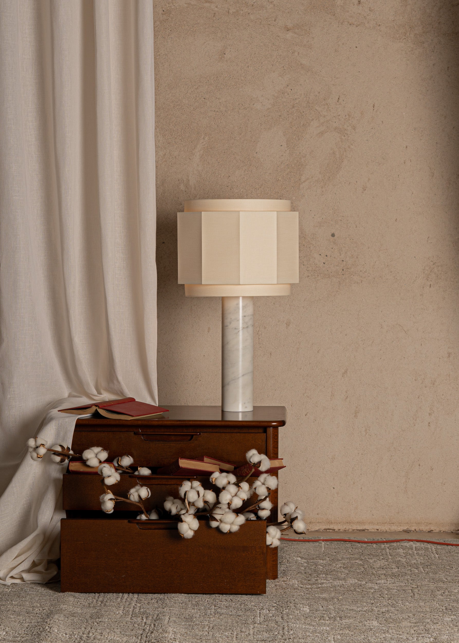 Tischlampe PIPO OKLA weißer Marmor