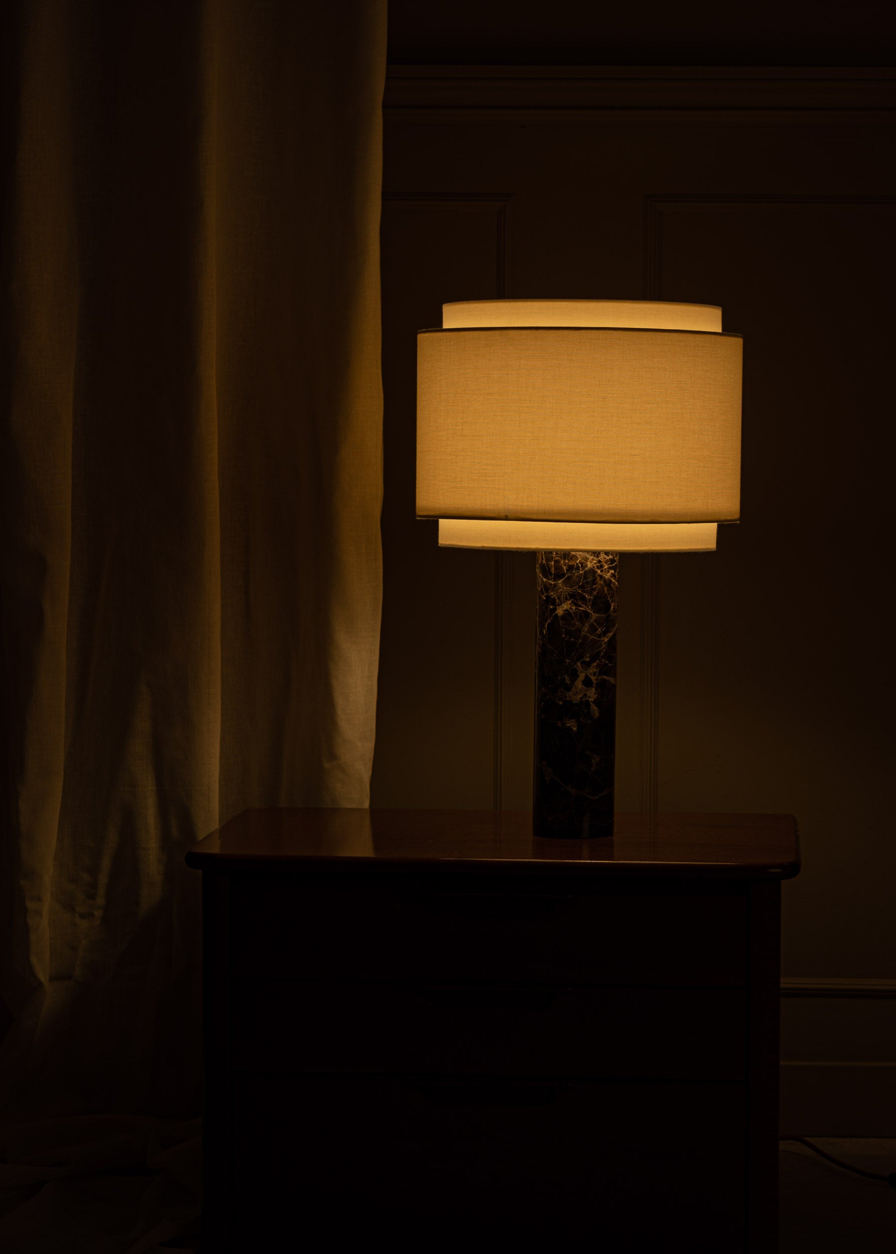 Tischlampe PIPO DUOBLE brauner Marmor