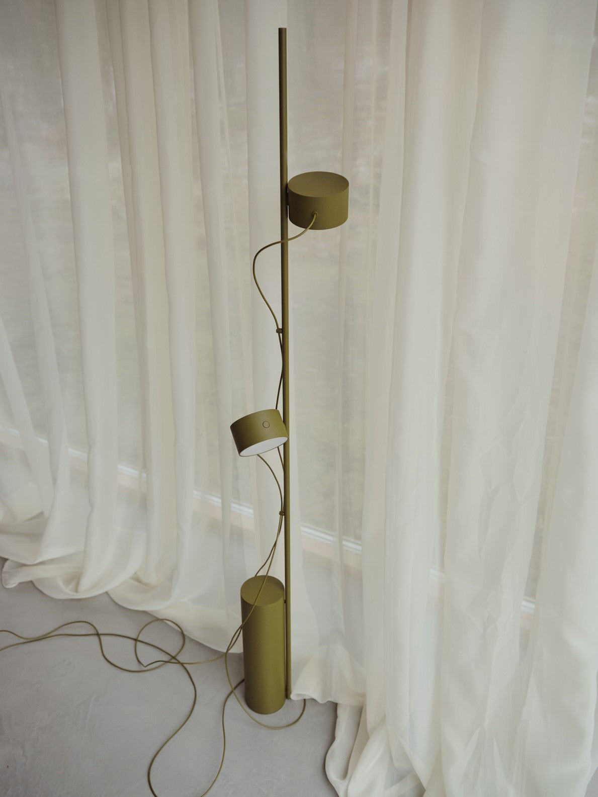 Stehlampe POST braun-grün