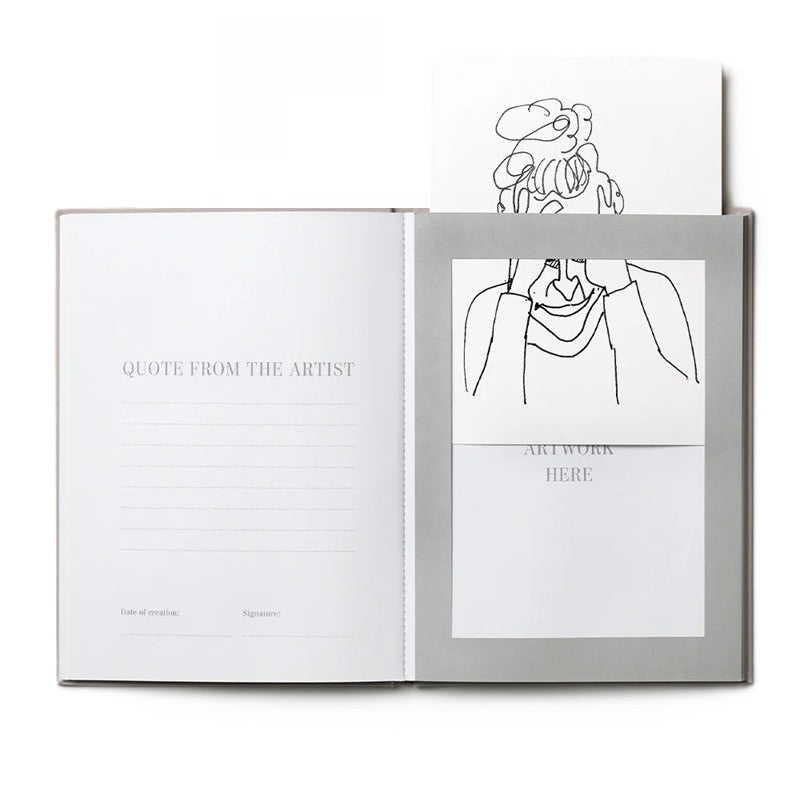 GREAT ART Beige Drawing Album with Gold