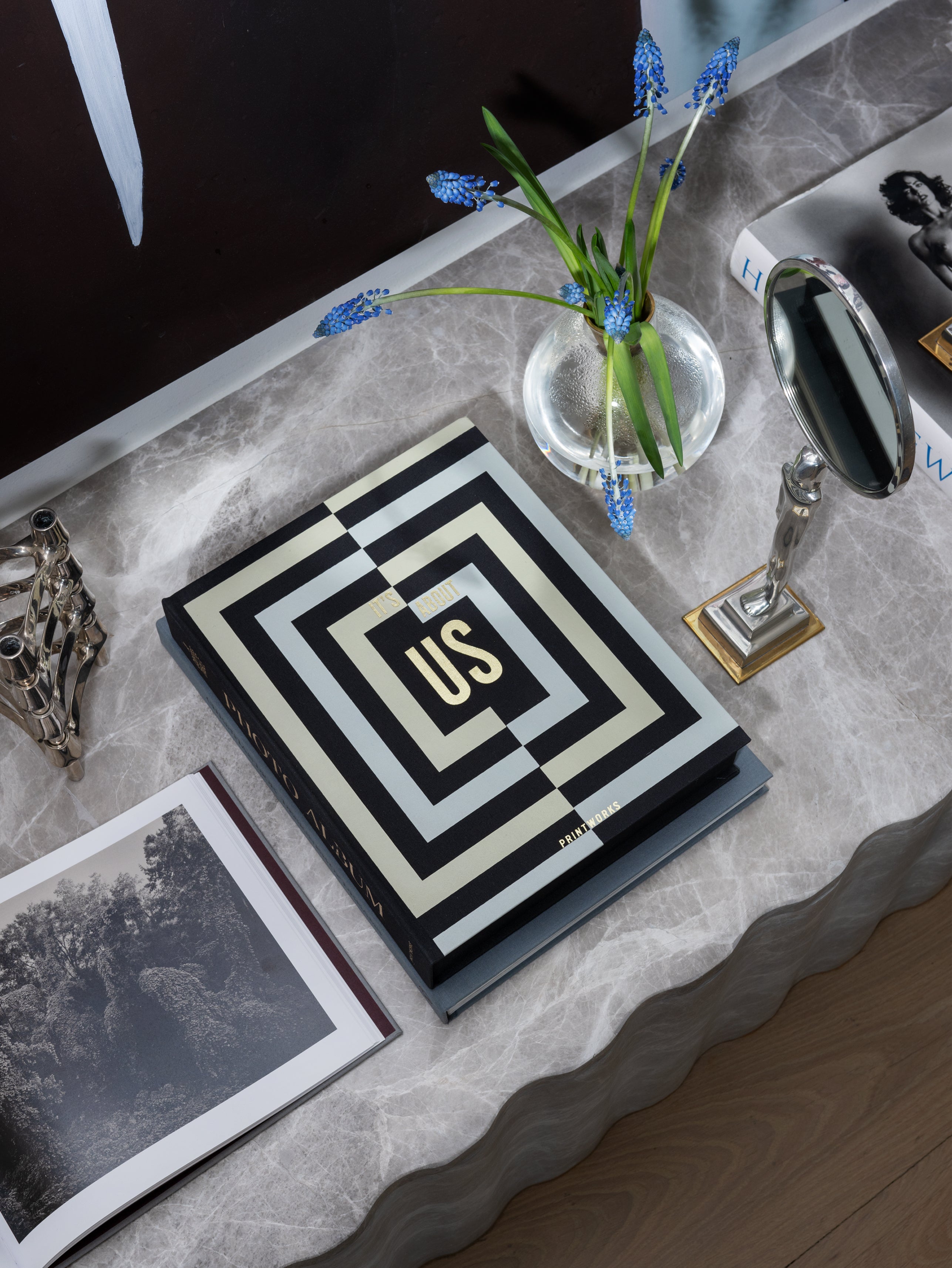 Photo Album IT'S ABOUT US black with white and gold