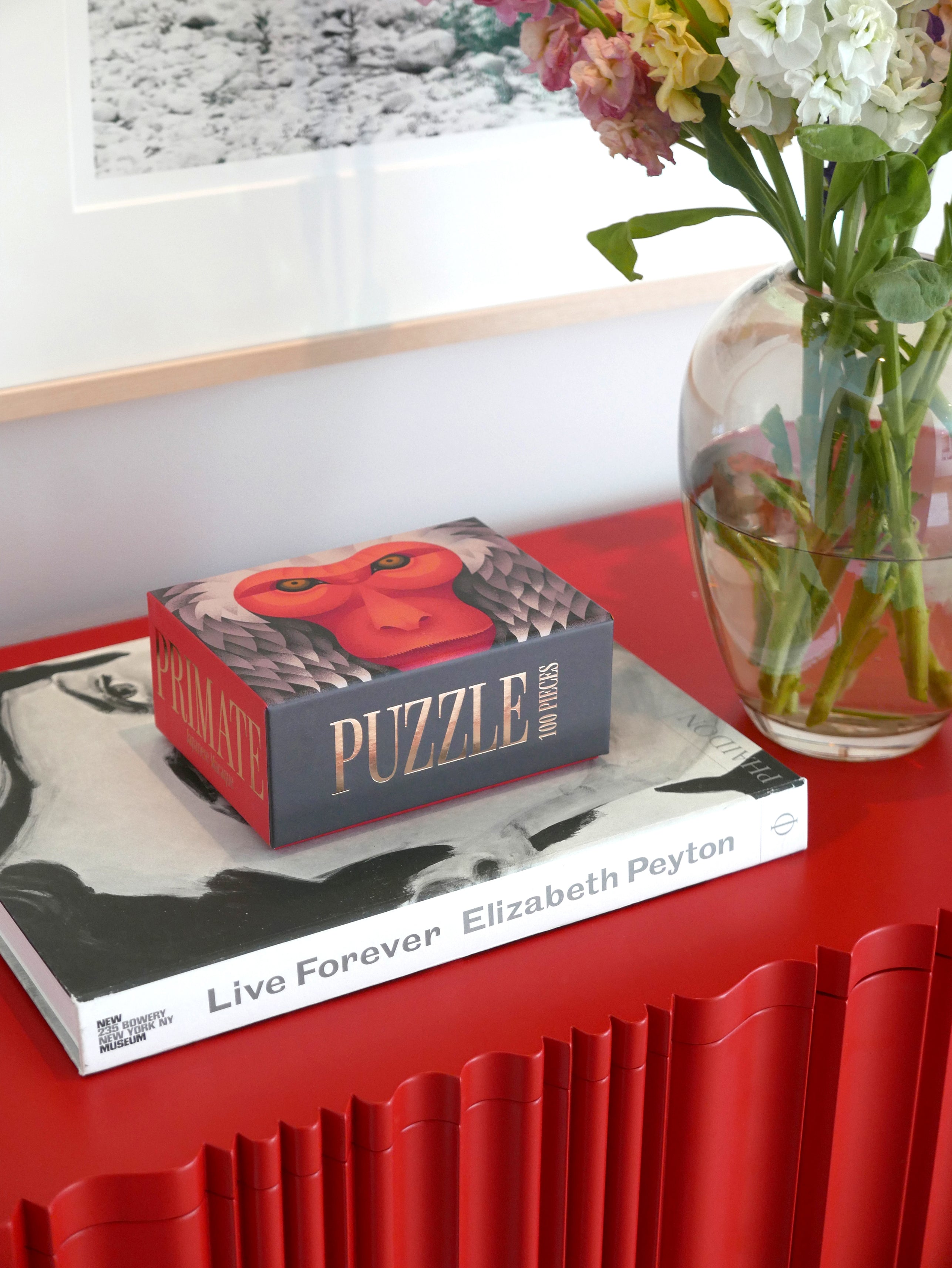 Puzzle JAPANESE MACAQUE orange mit grau