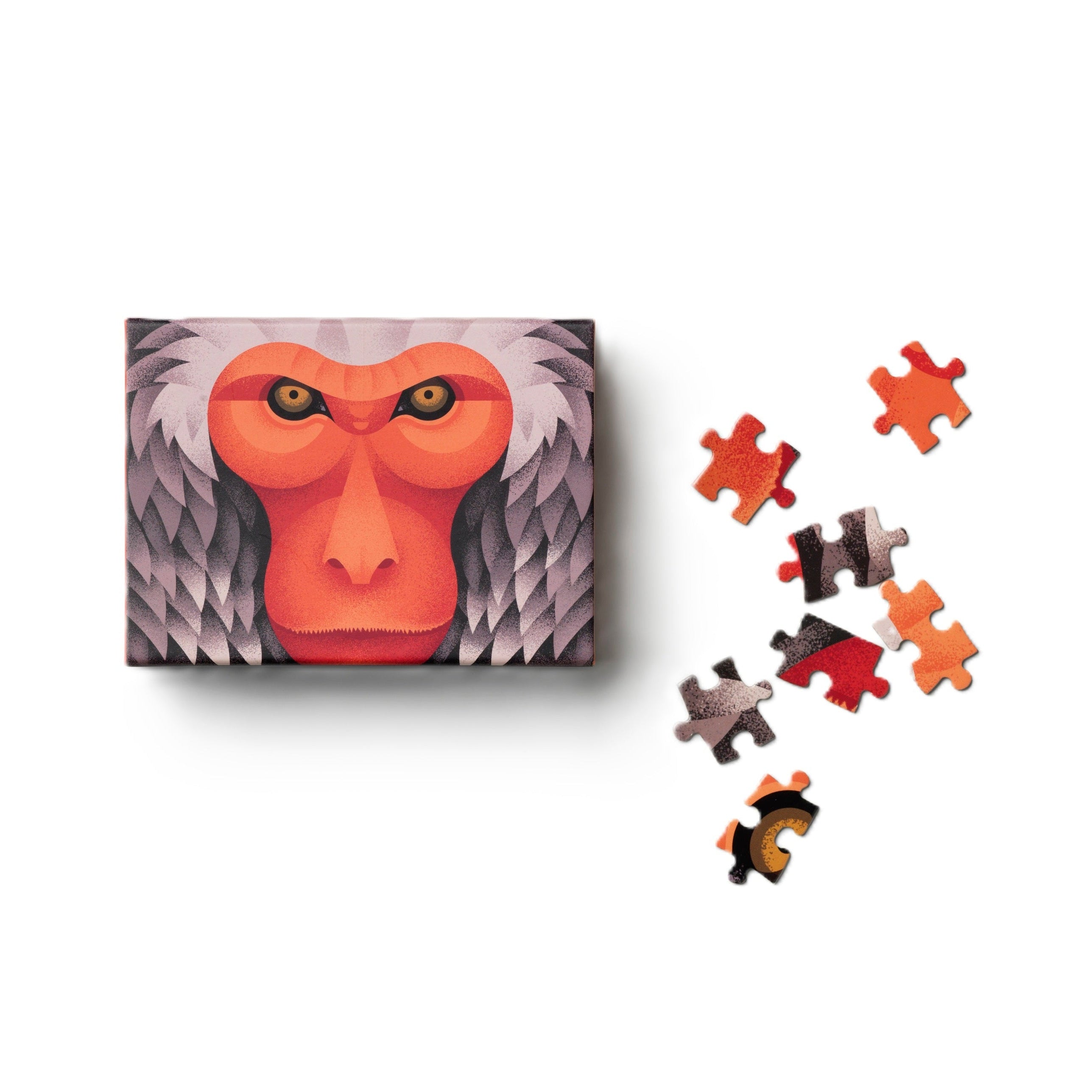 Puzzle JAPANESE MACAQUE orange mit grau