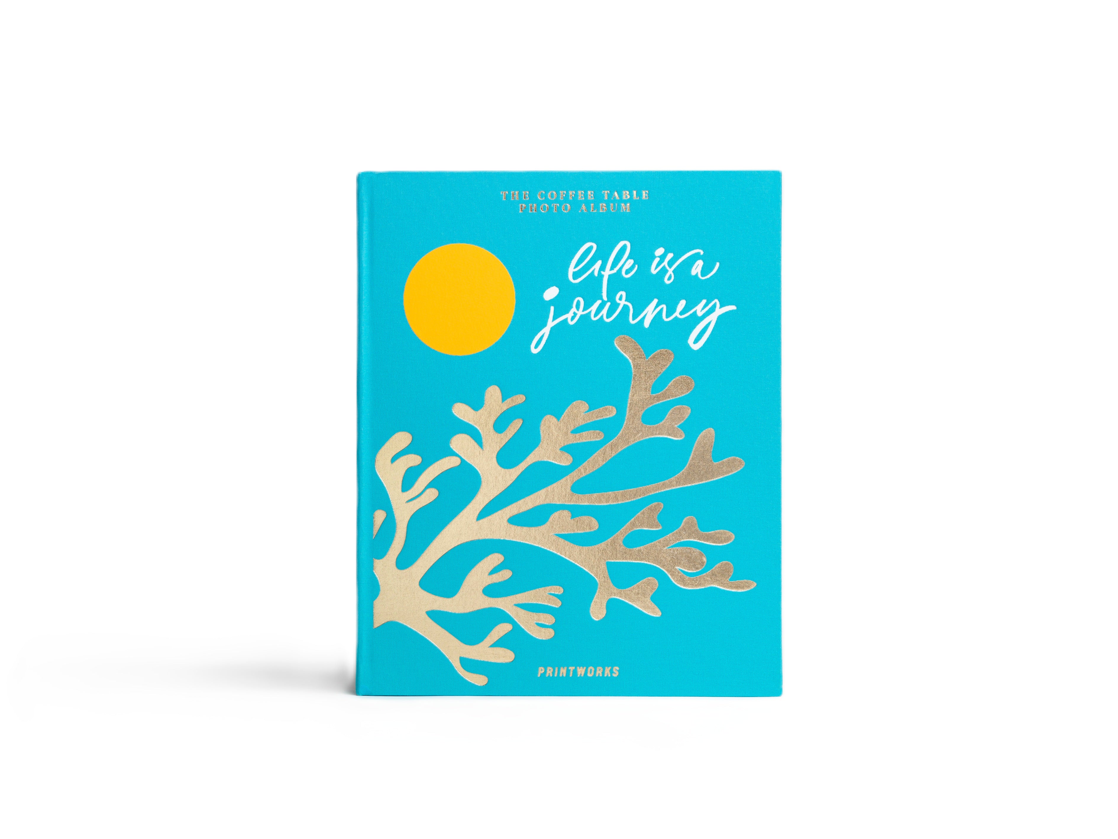 Photo Album LIFE IS A JOURNEY turquoise with gold