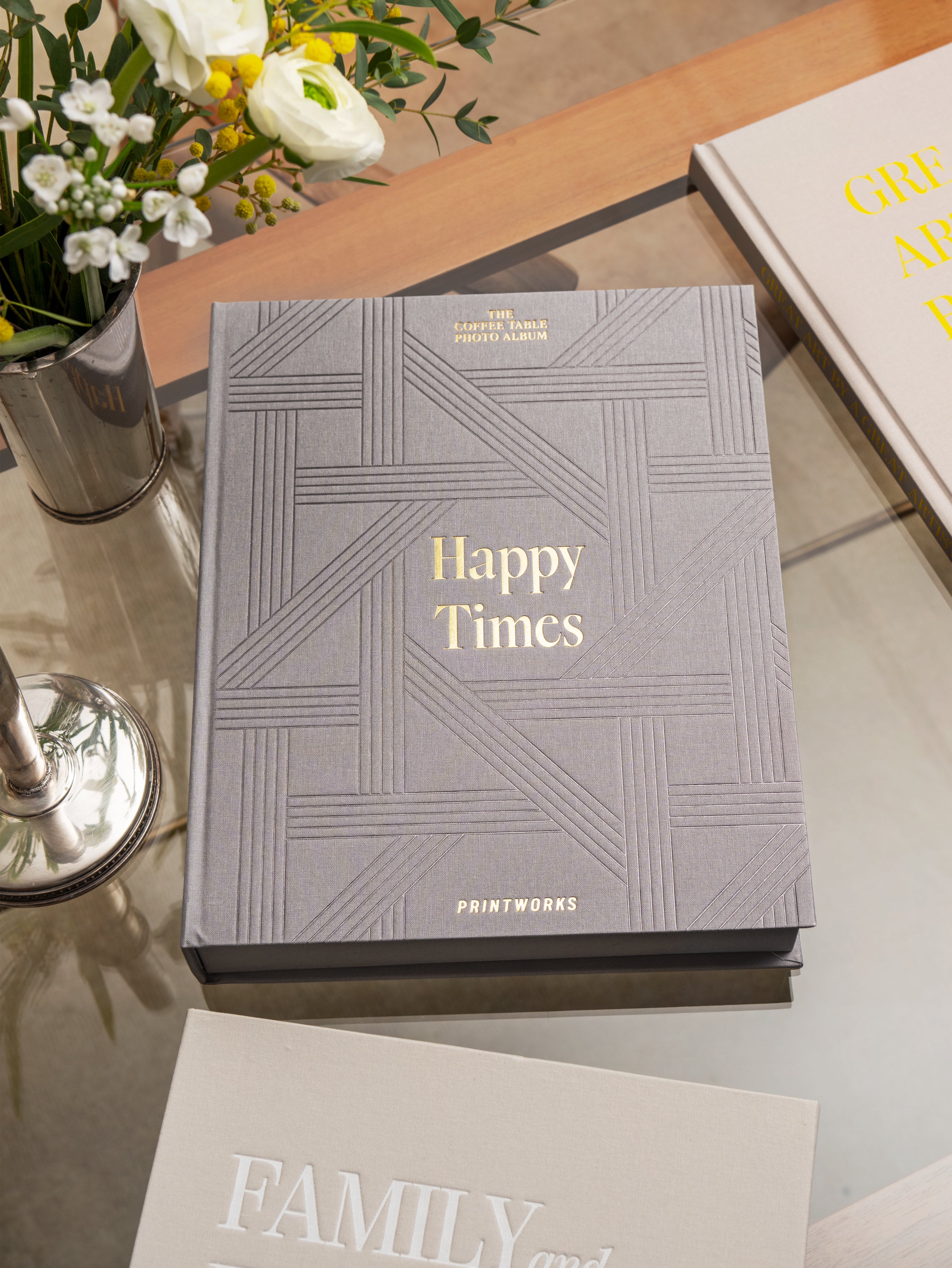 Fotoalbum HAPPY TIMES grau mit Gold