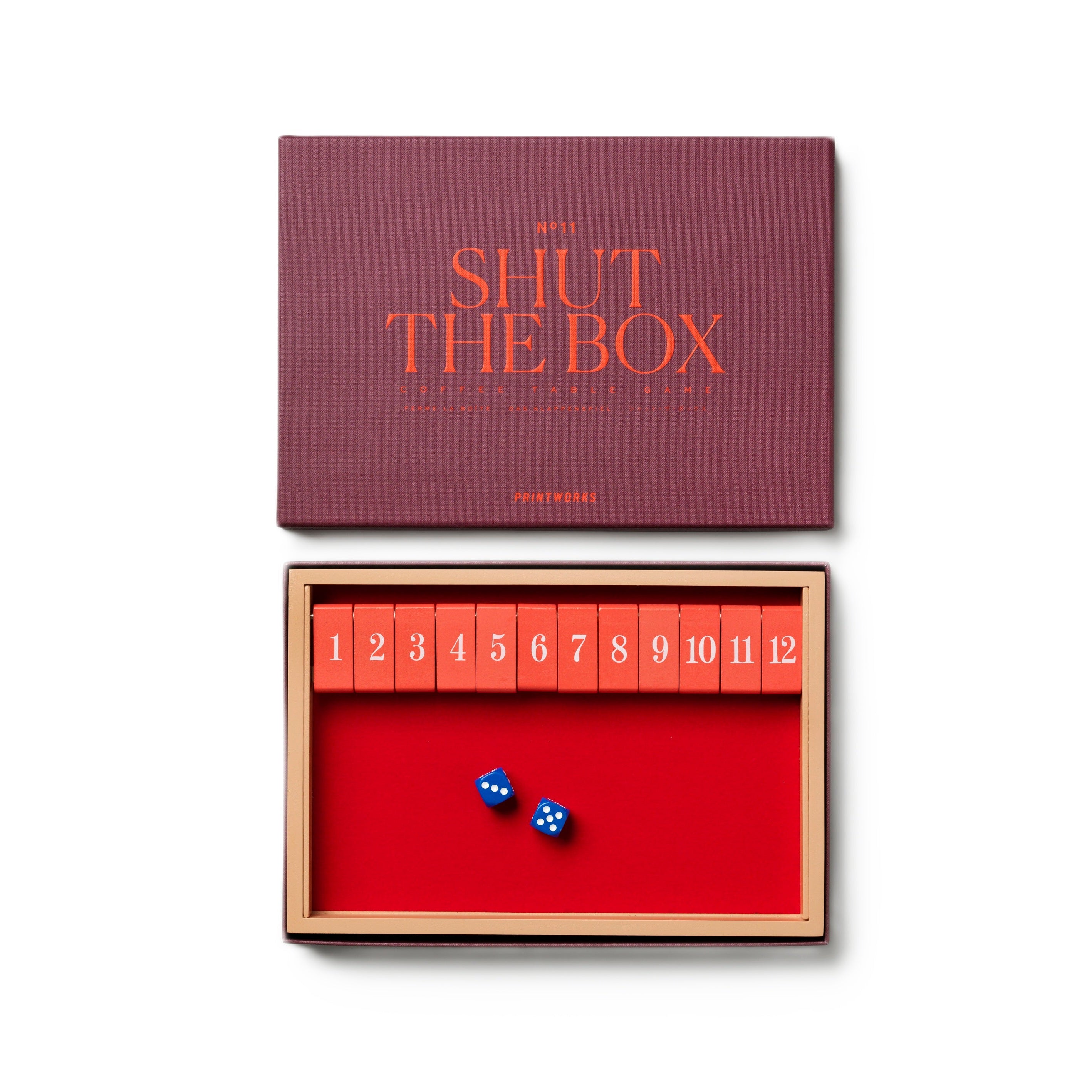 Brettspiel SHUT THE BOX bordeaux