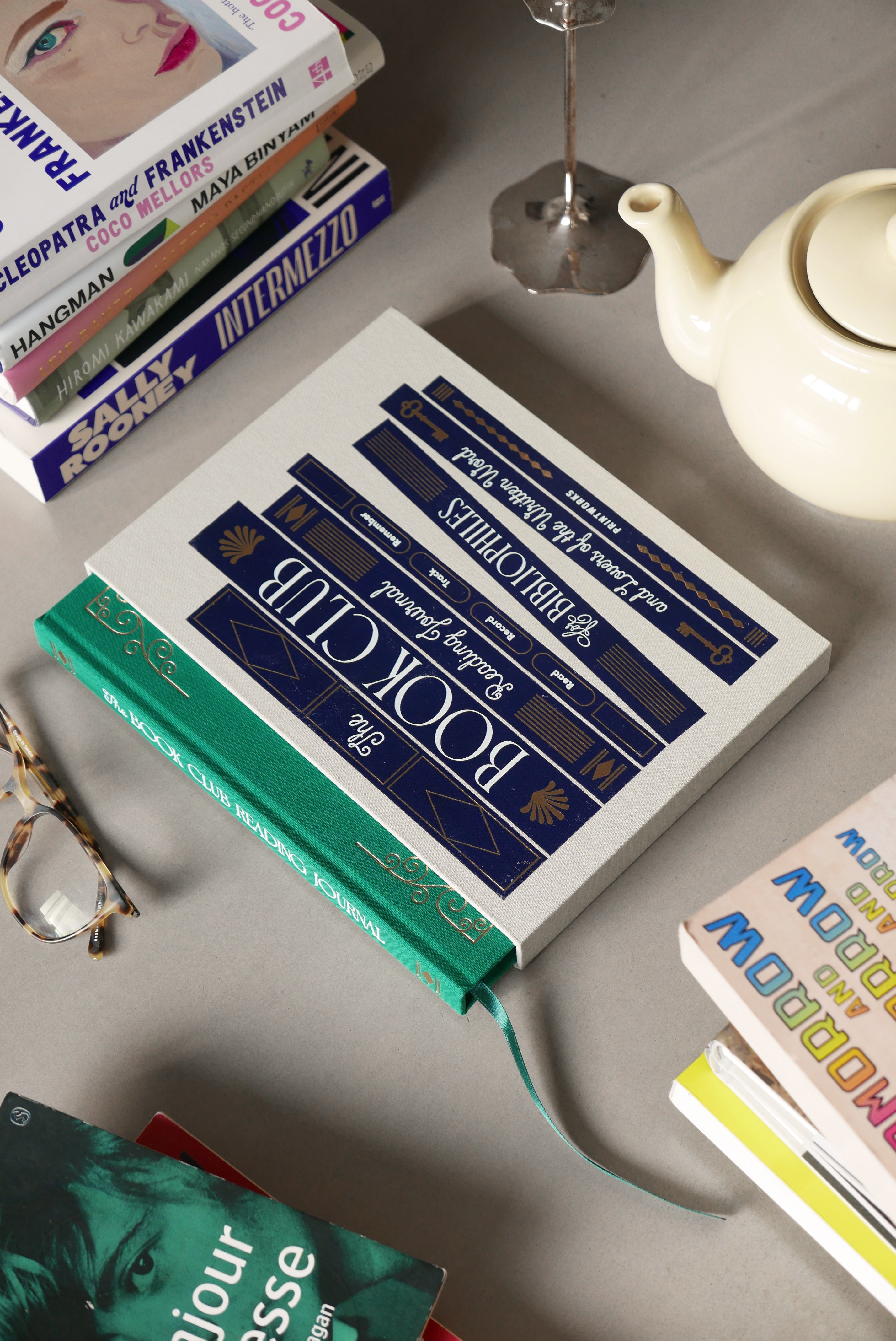 Lesetagebuch THE BOOK CLUB grau mit grün