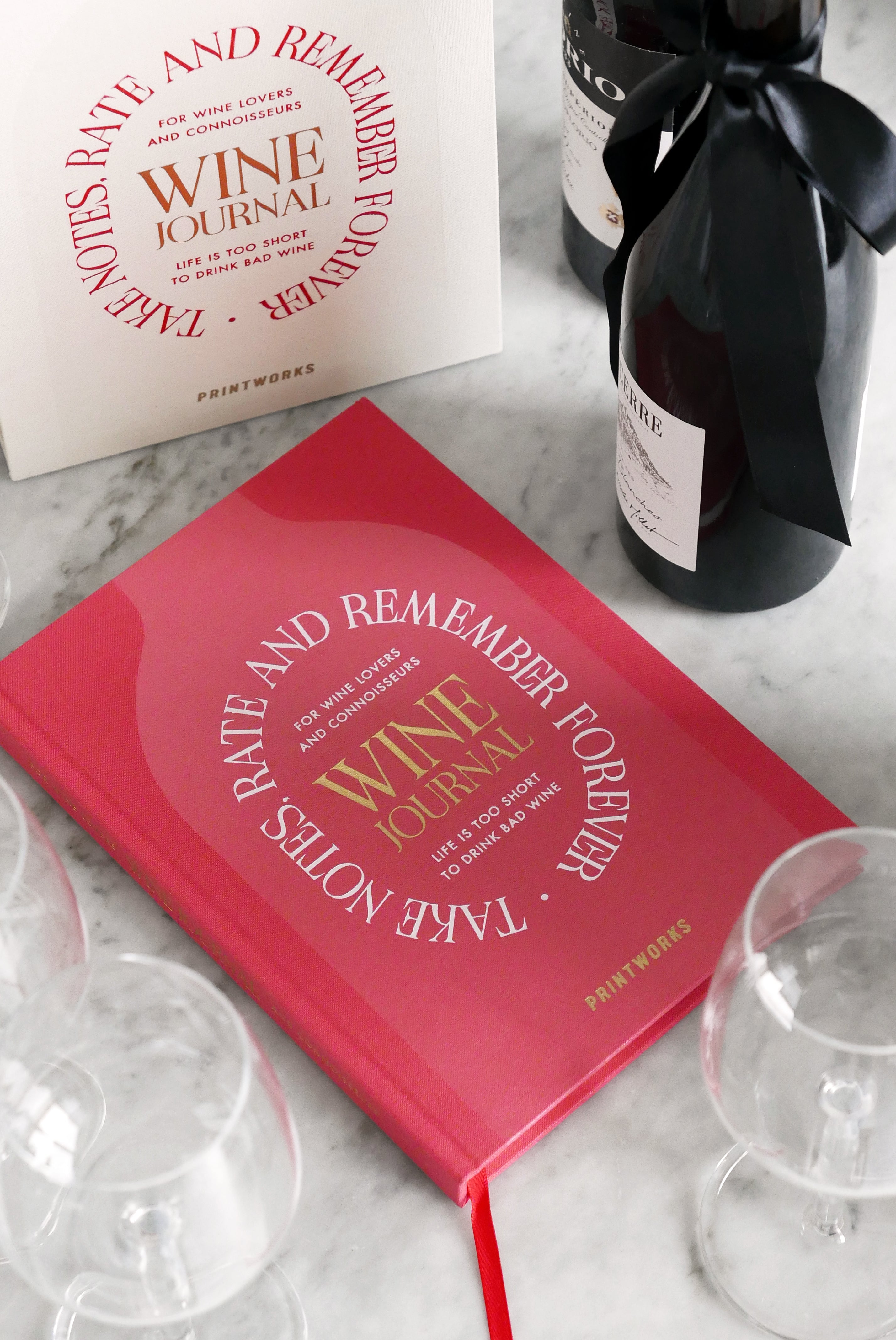 Weinverkostungsjournal WINE TASTING beige mit Rot