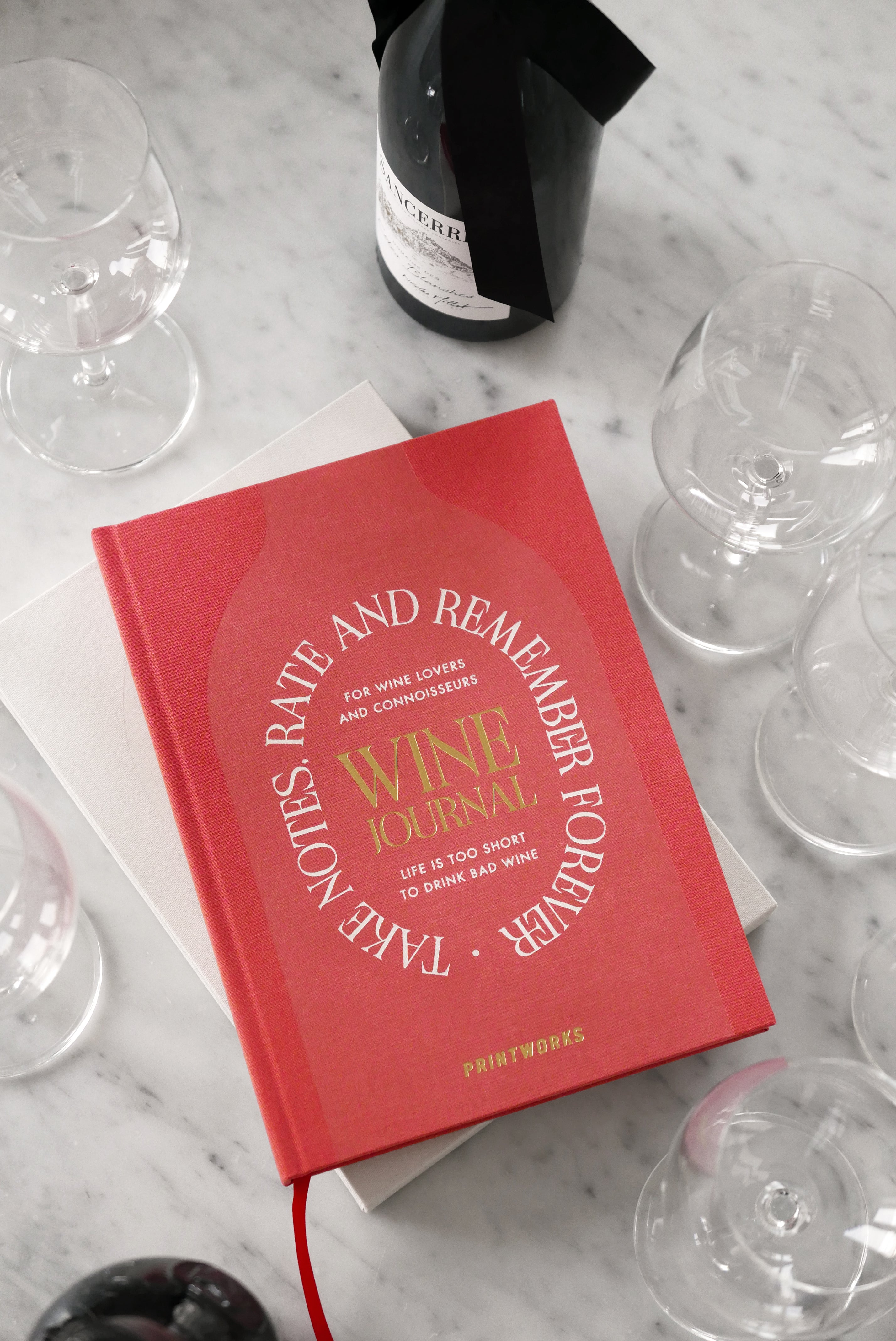 Weinverkostungsjournal WINE TASTING beige mit Rot