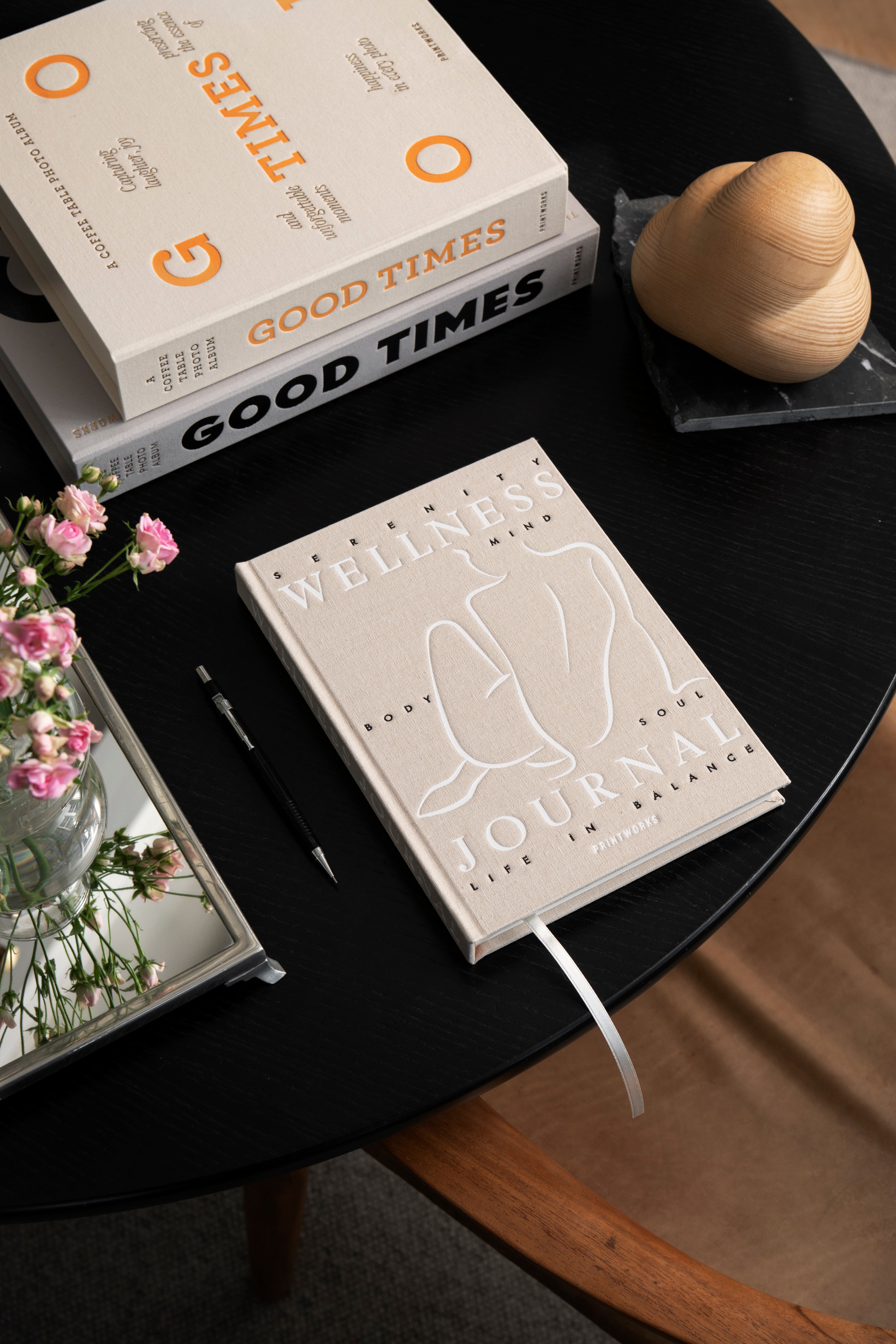 WELLNESS Tagebuch für Wohlbefinden beige