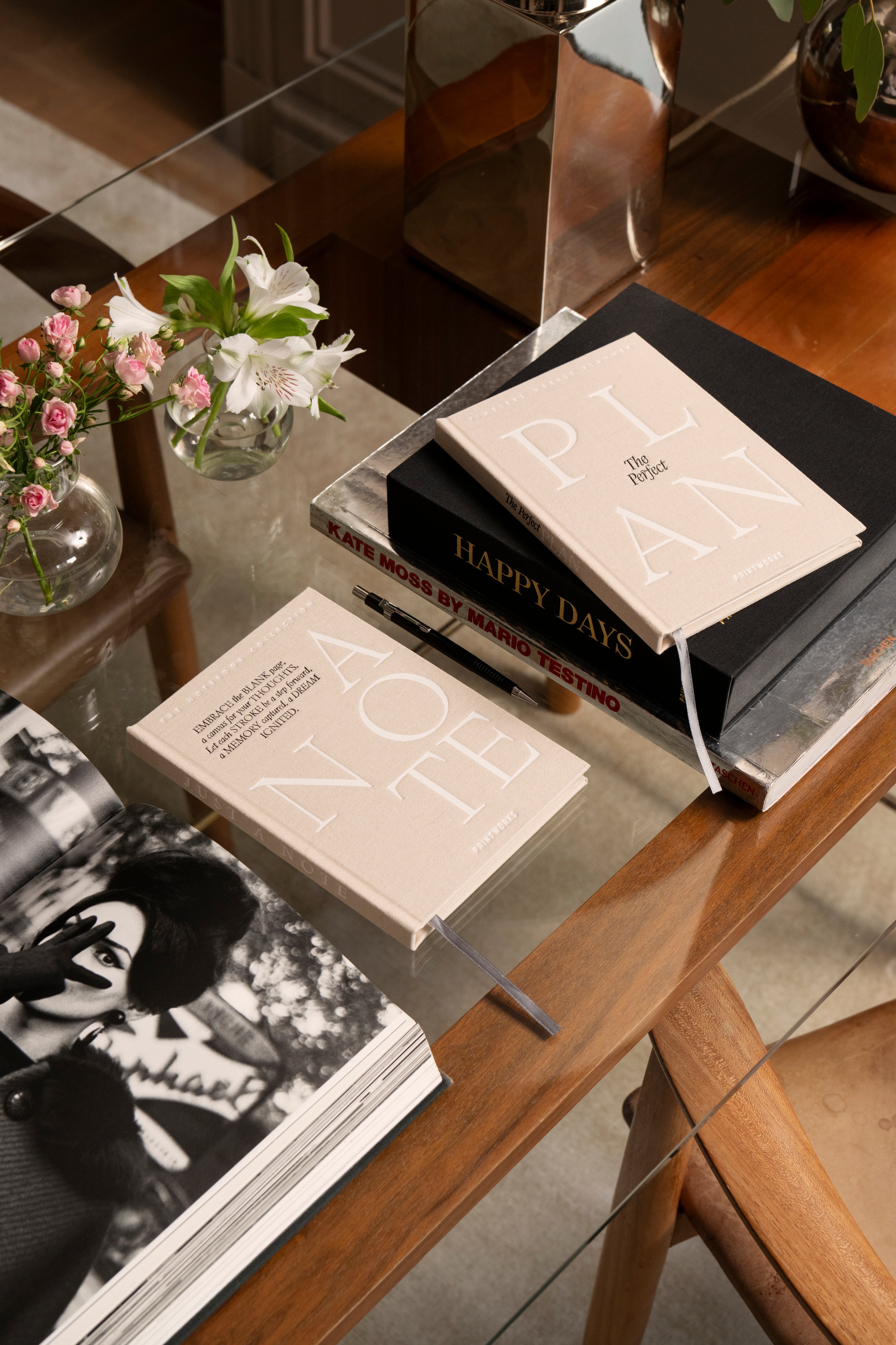 Notizbuch JUST A NOTE beige mit weißem [Ewelina] [Amelia spr]