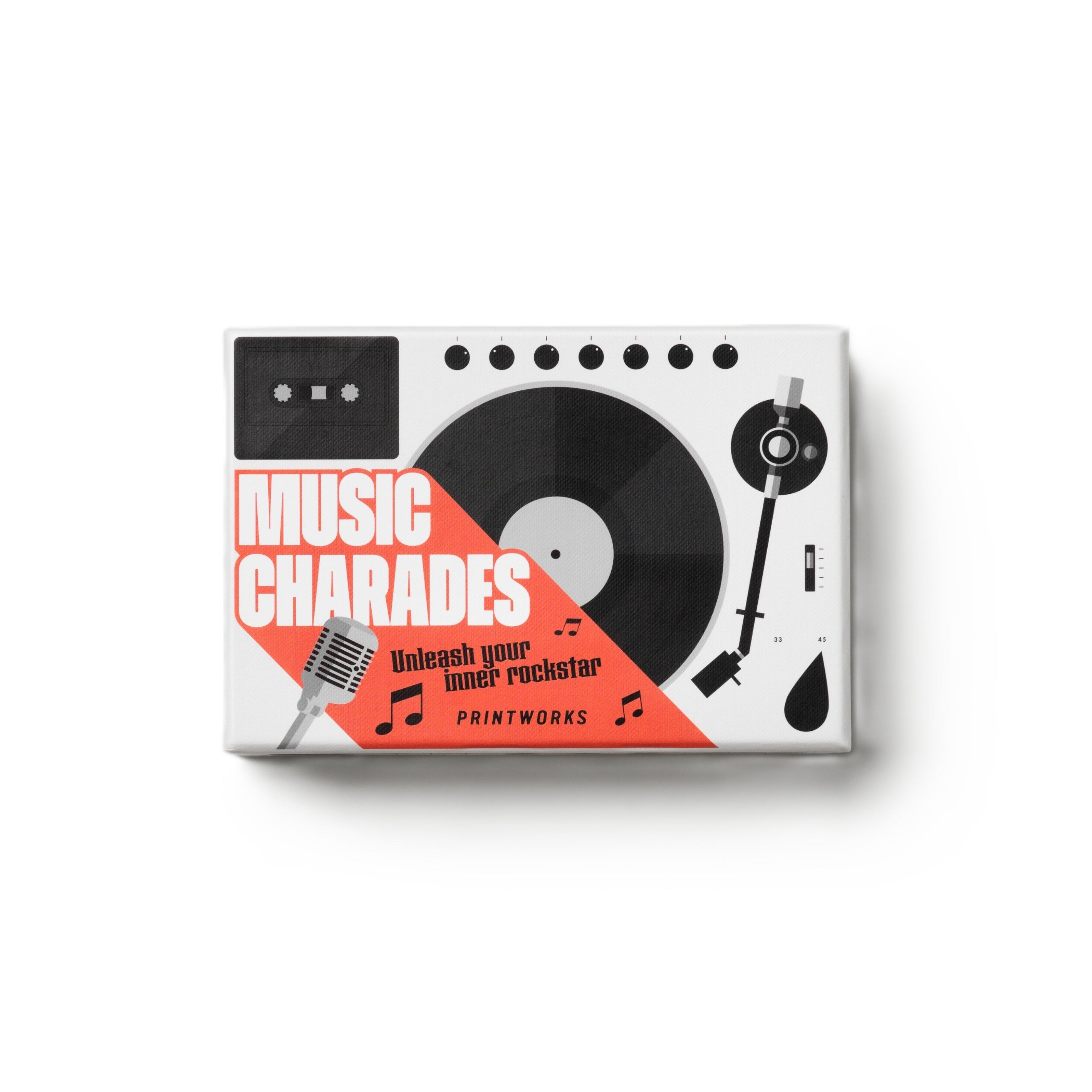 Musikalische Kalambur MUSIC CHARADES weiß mit schwarz und rot