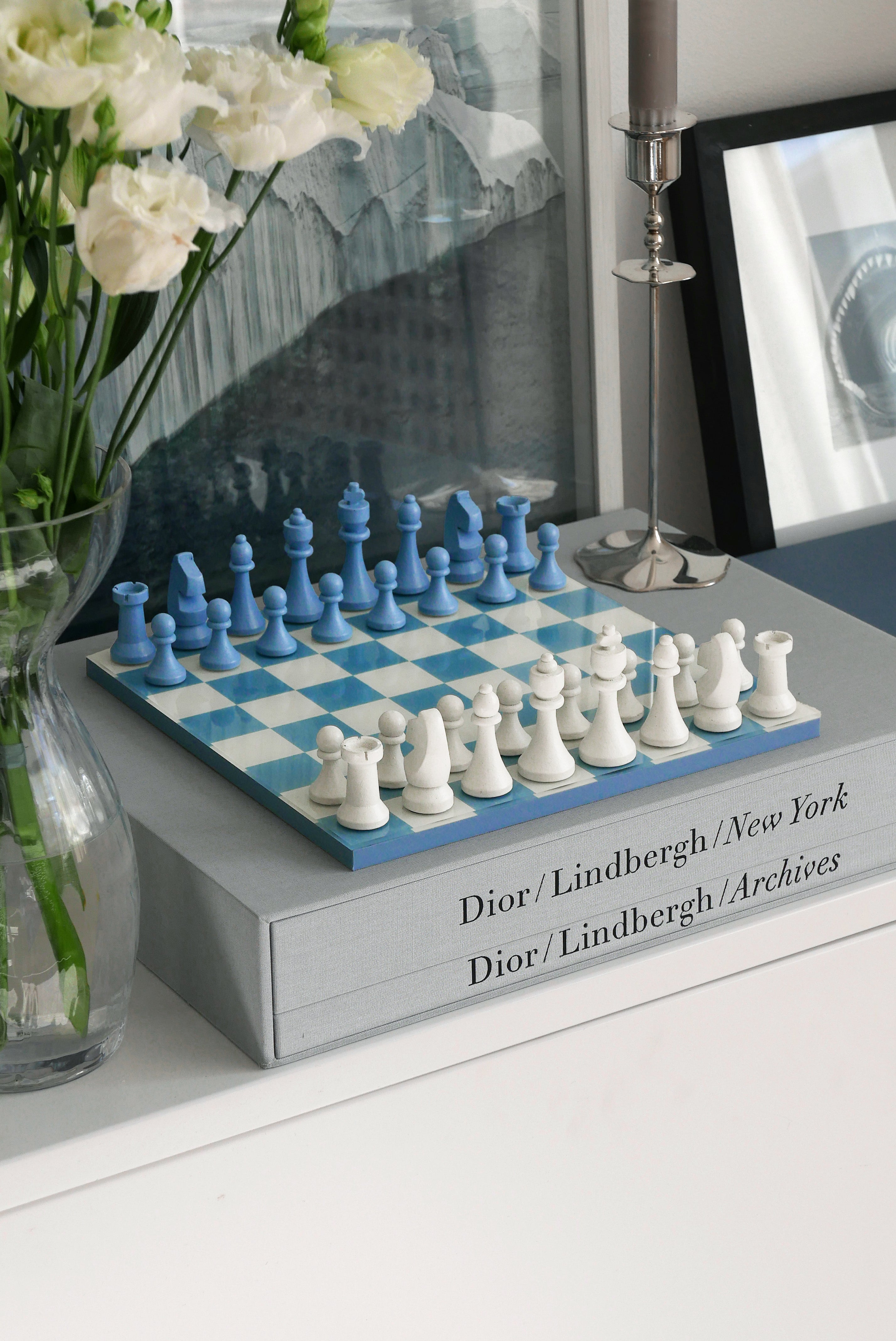 Schachspiel-Set CHESS CLASSIC blau