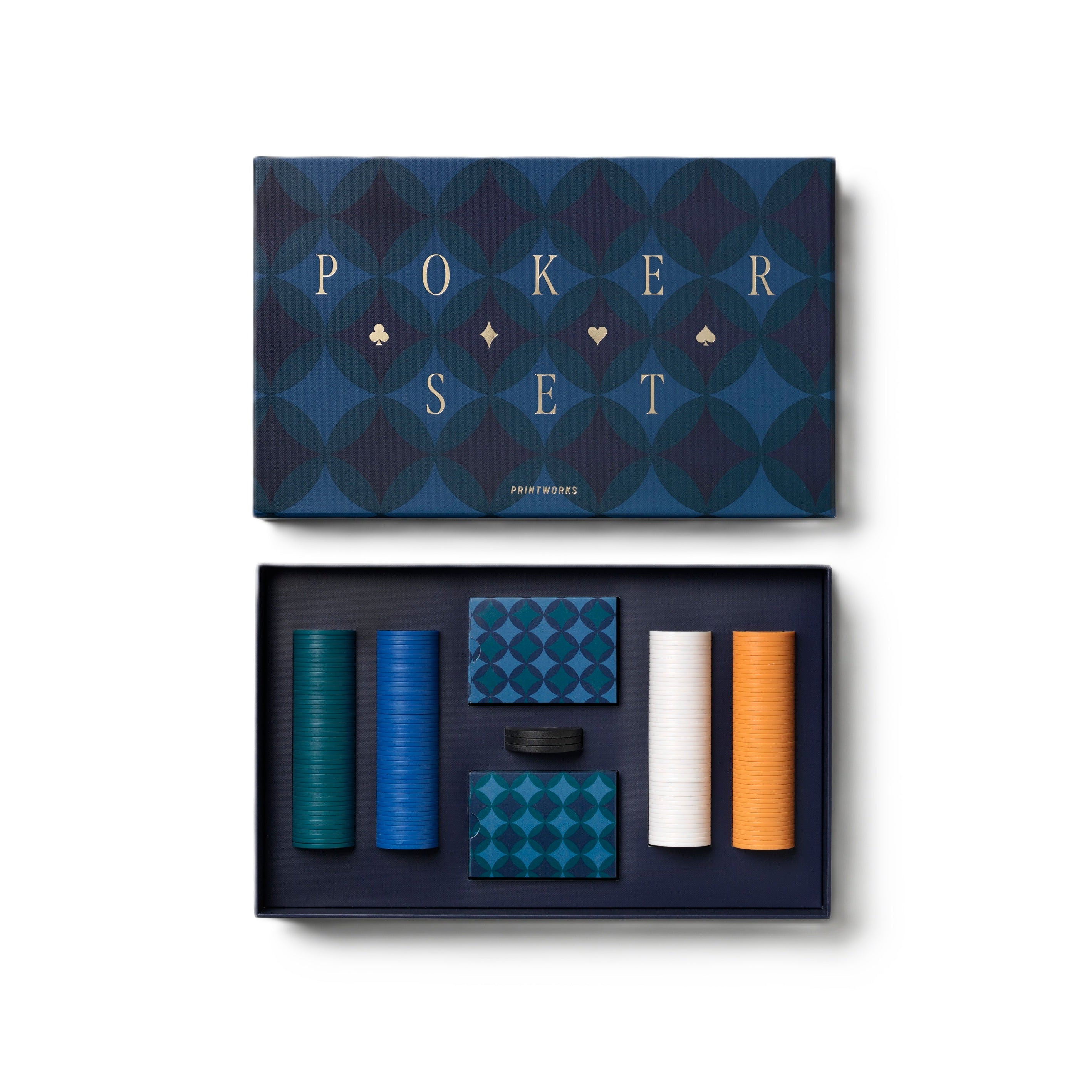 Poker-Spielset ART OF POKER schwarz mit marineblau