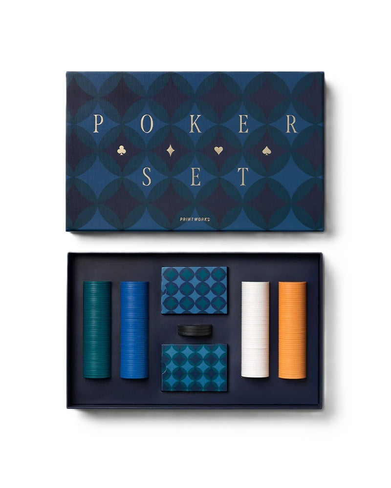 Poker-Spielset ART OF POKER schwarz mit marineblau