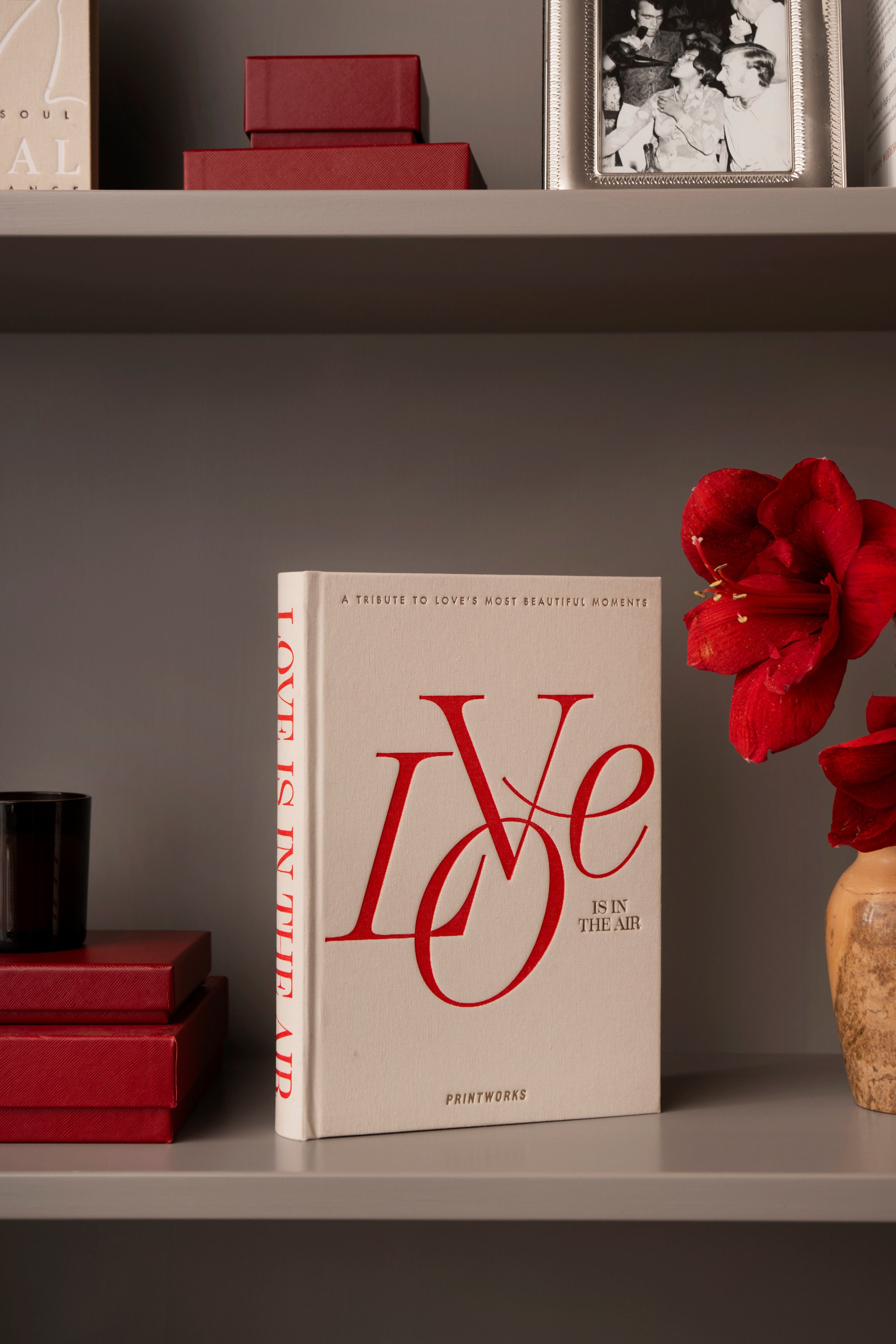 LOVE IS IN THE AIR Photo Album Beige with Red