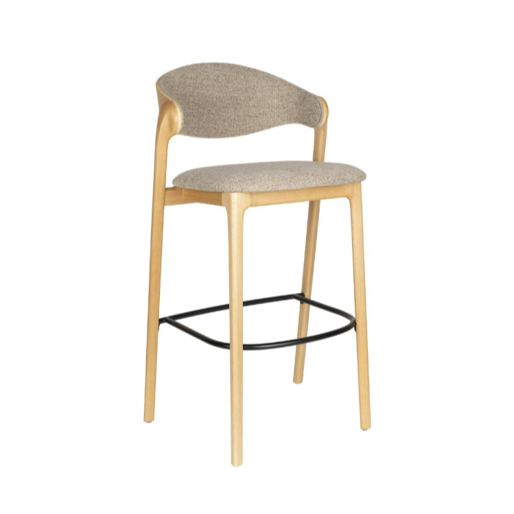 Hocker BABINGTON braun mit Holzfuß