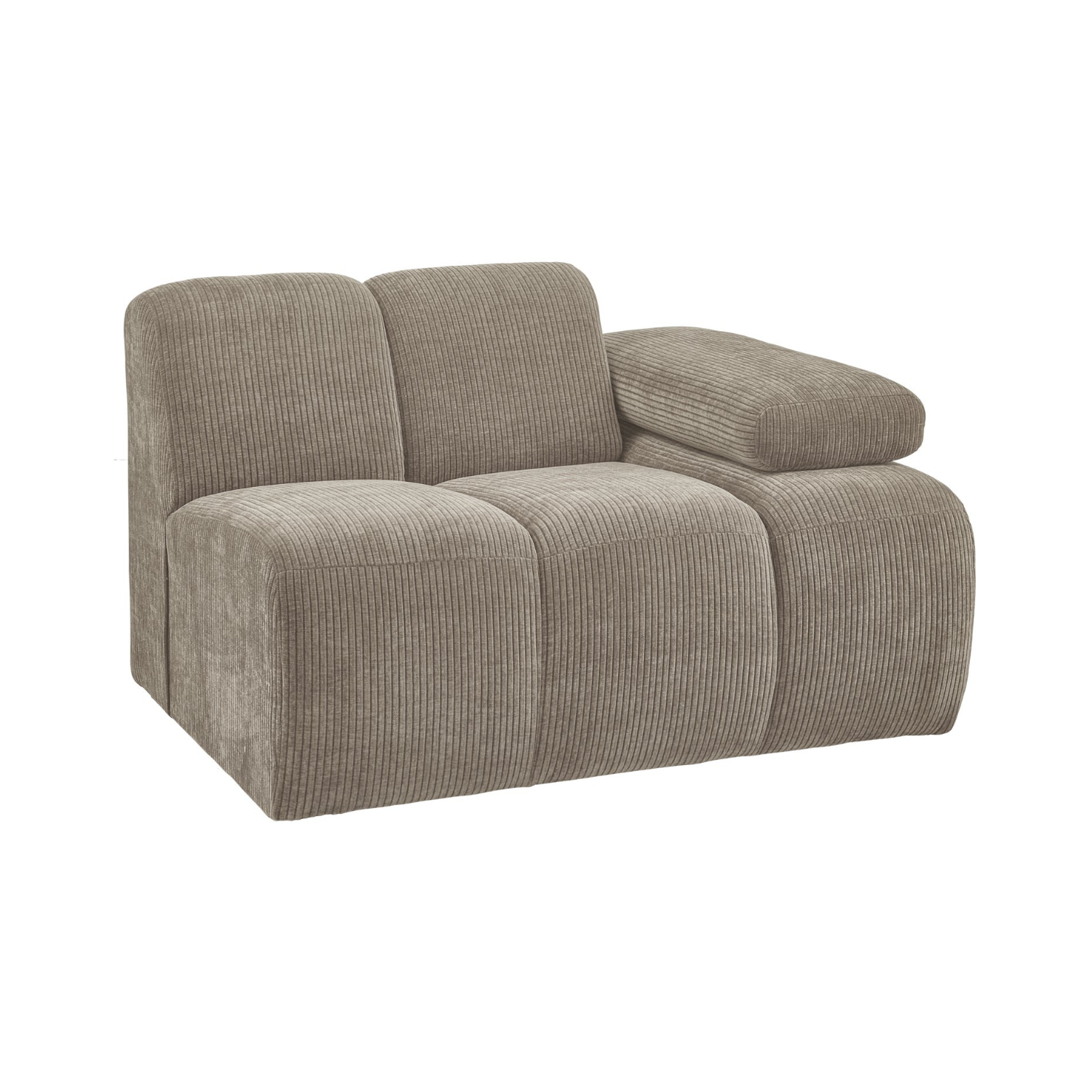 Modulsofa MOJO - rechte Element in dunkelsandfarbener Cord-Optik