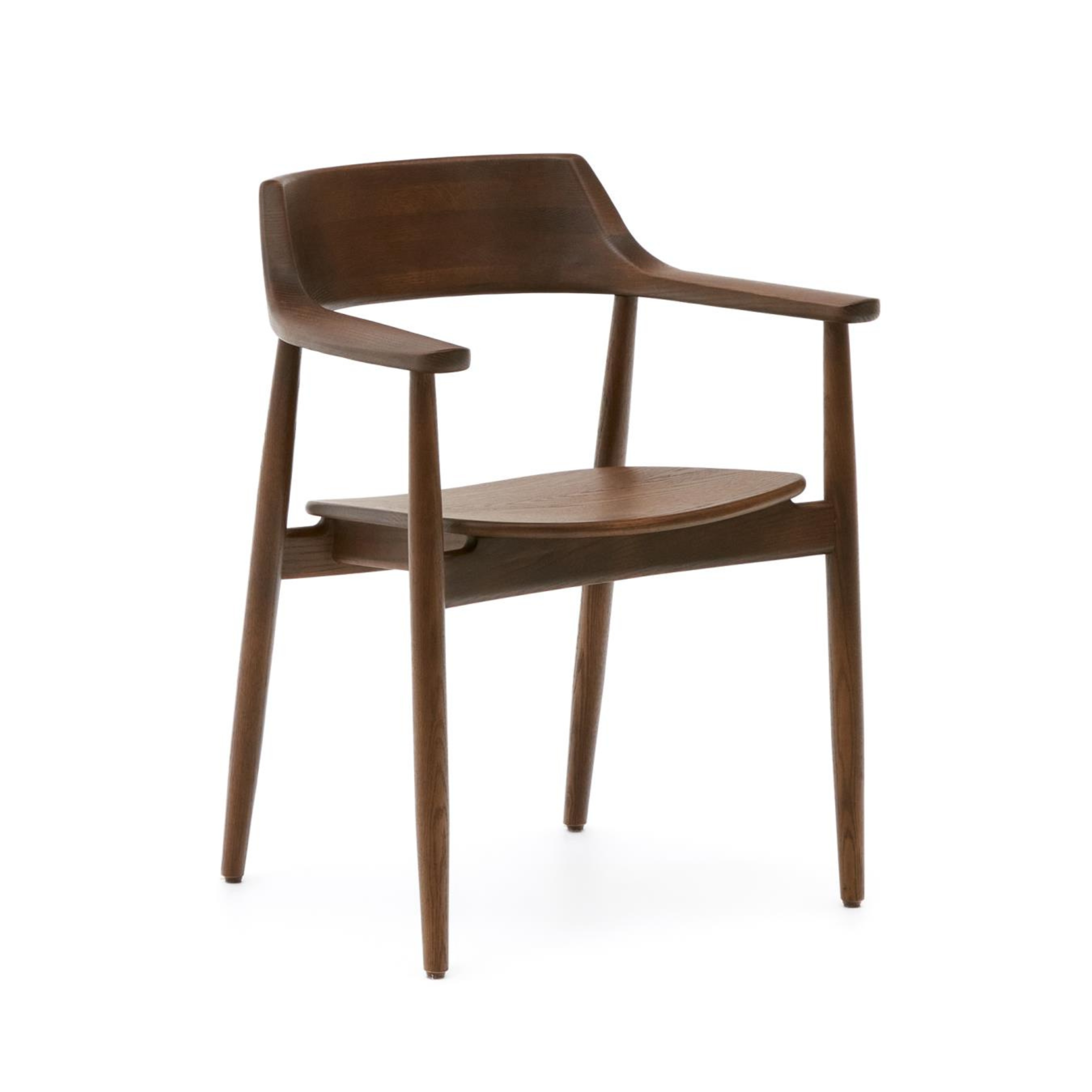 FONDES Stuhl, Massivholz Eiche, Walnussfarbe
