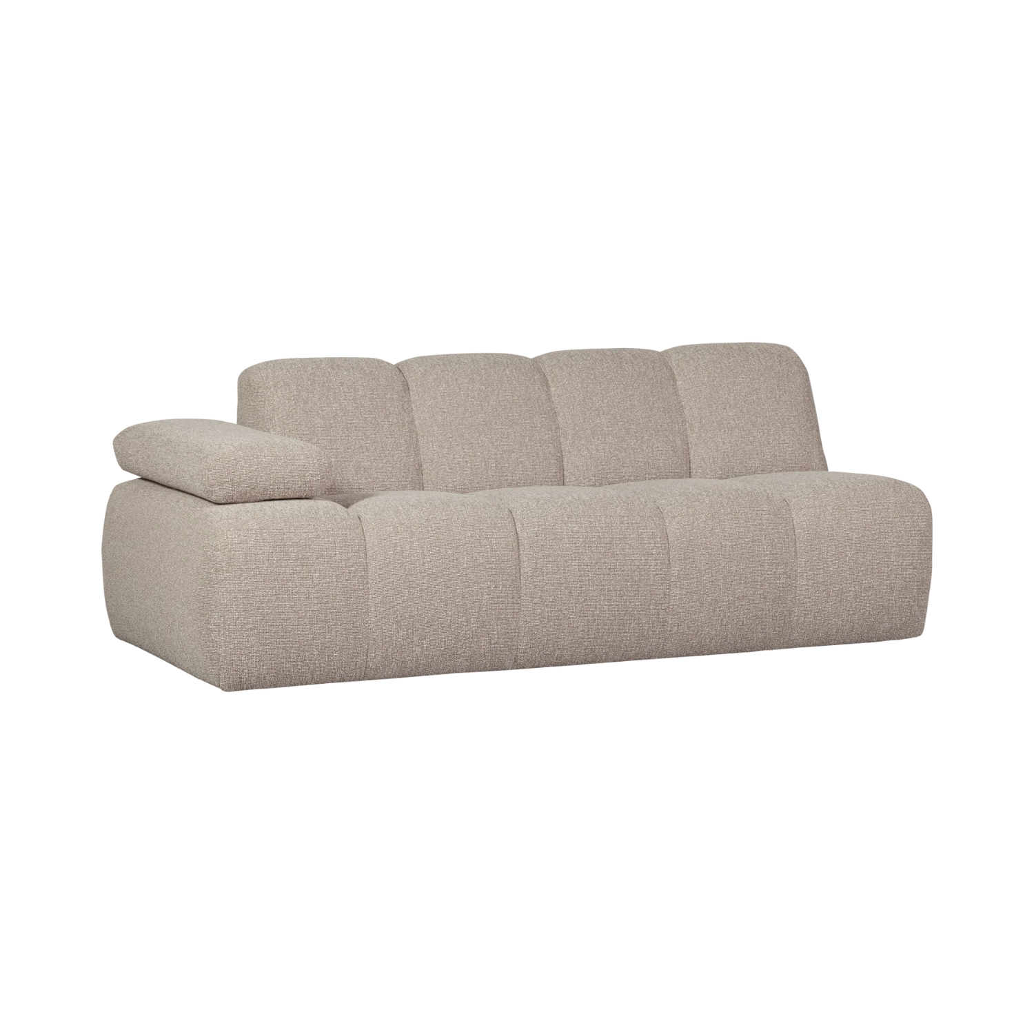 Modulares Sofa MOJO - 2-sitziges Element linksseitig in beigem Mélange Bouclé