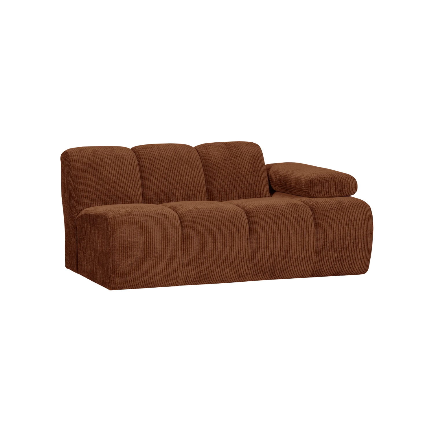 Modulares Sofa MOJO - 1,5-sitziges Element rechtsseitig braunes Cord