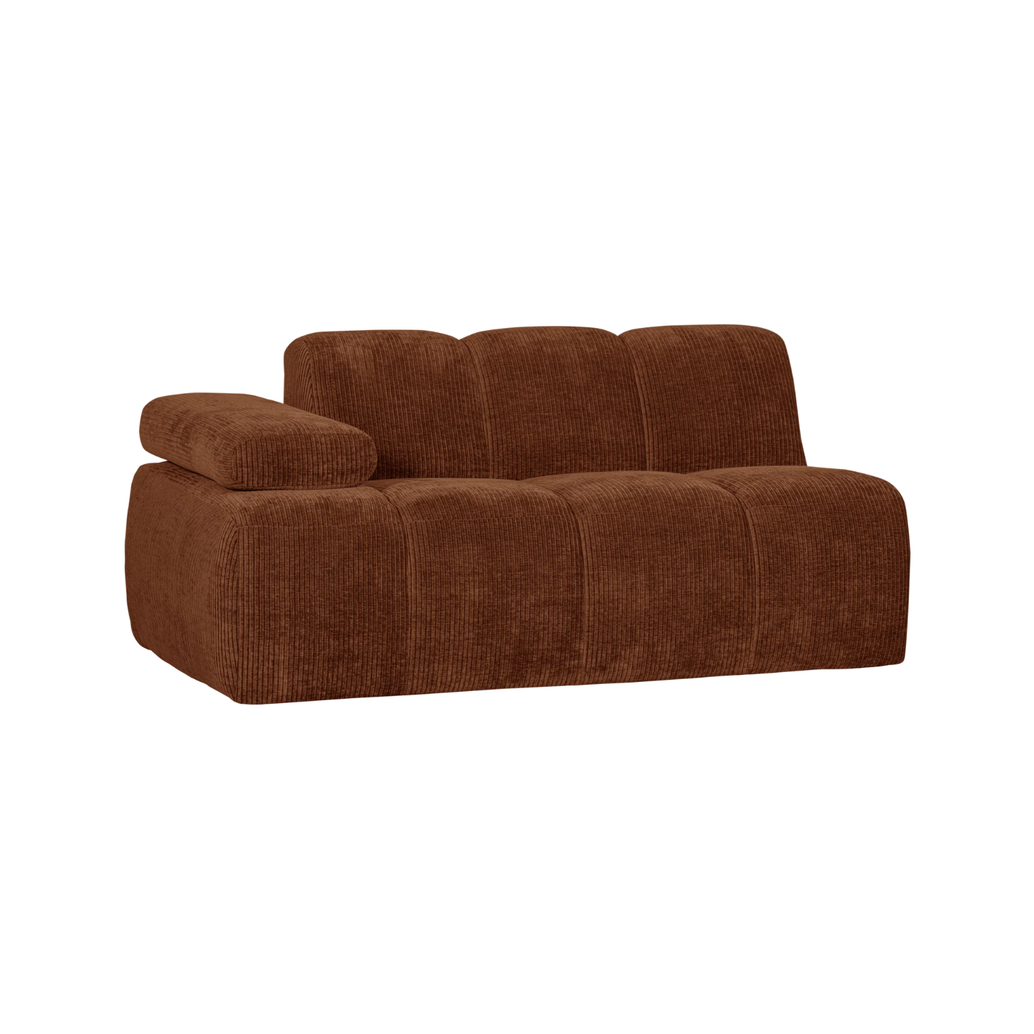 MOJO modular sofa - 1.5-seater left-sided brown corduroy element
