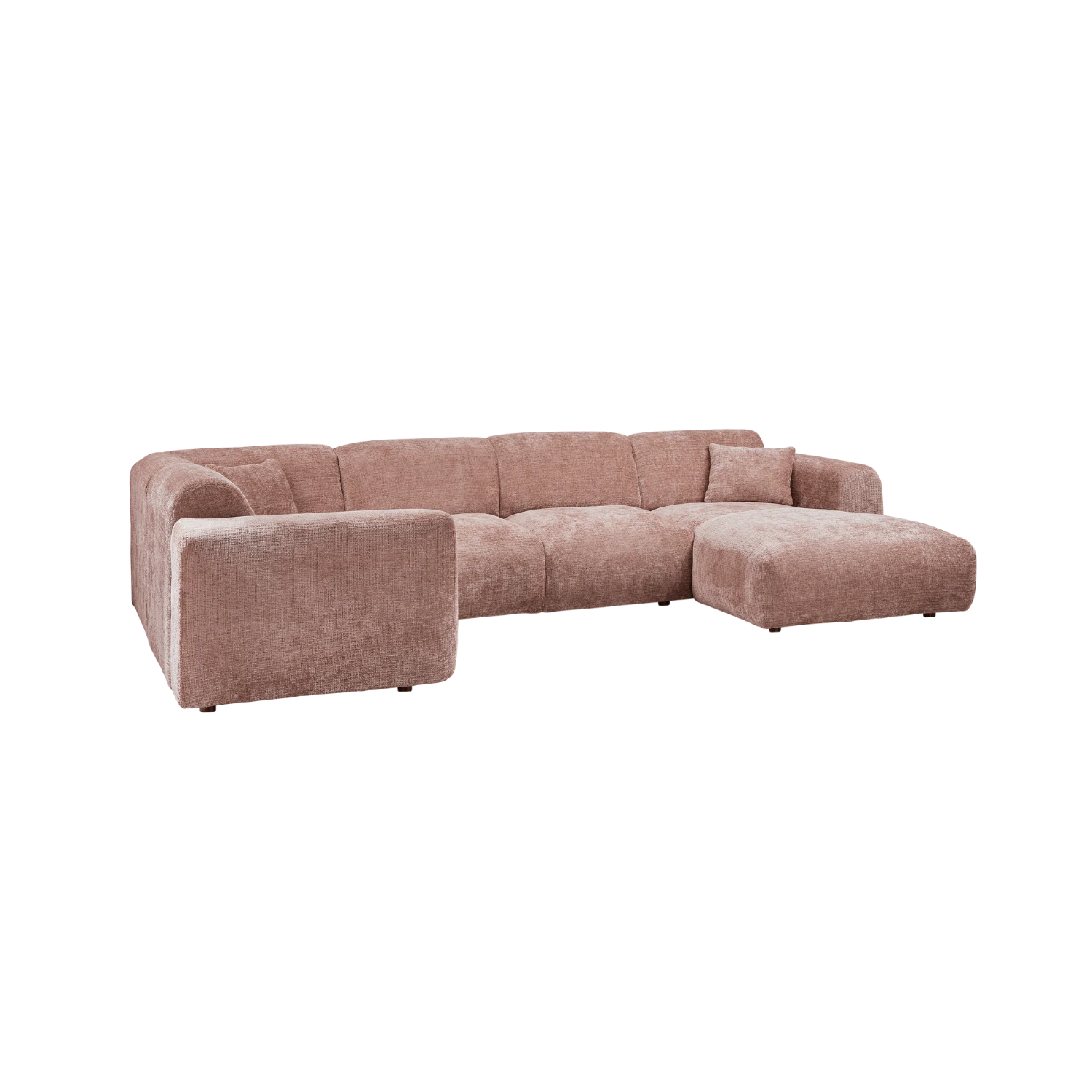 Panoramawinkelsofa links CLOUD in Rosa