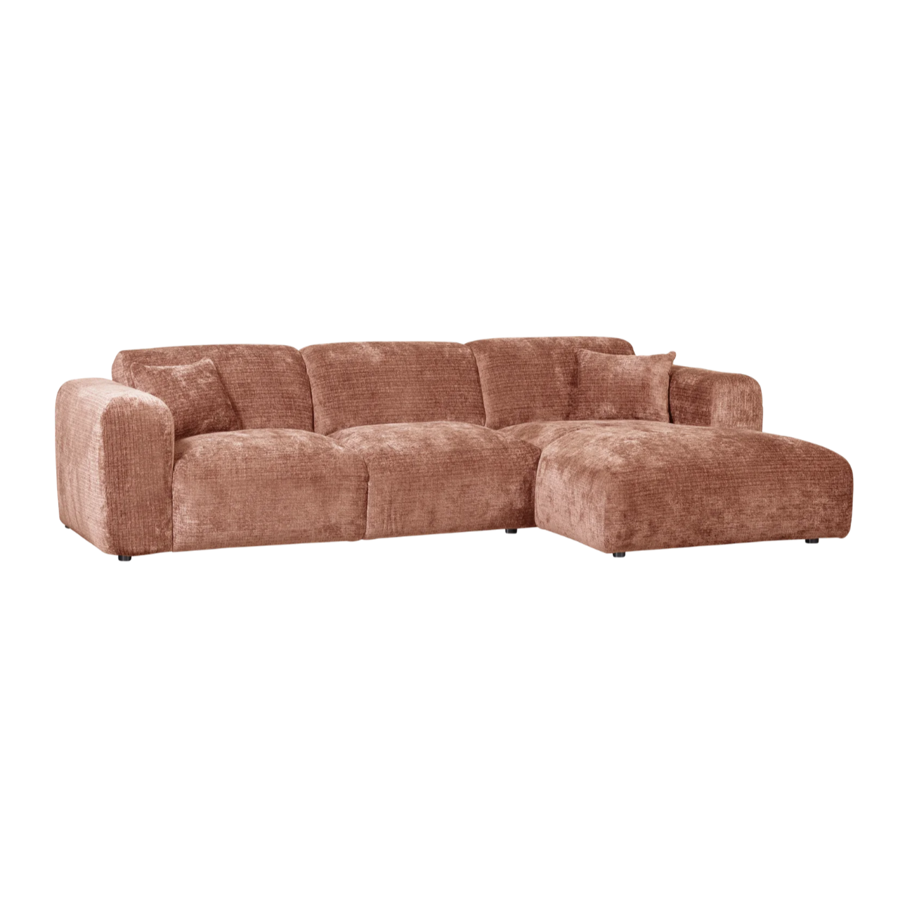 Right-facing modular CLOUD corner sofa terracotta