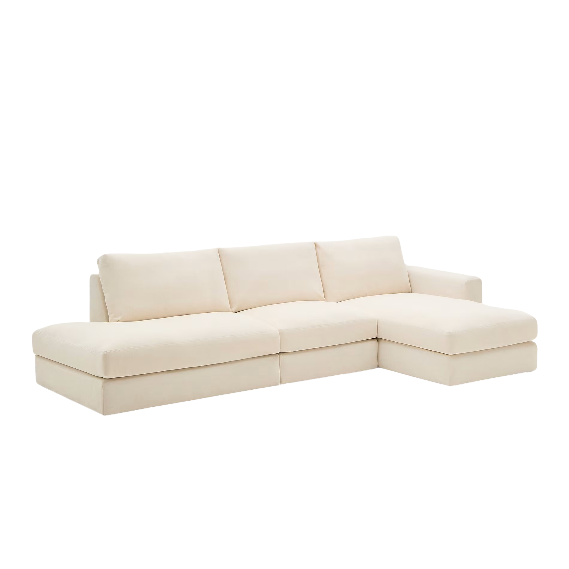 5-seater right-facing corner sofa ALEA ecru chenille