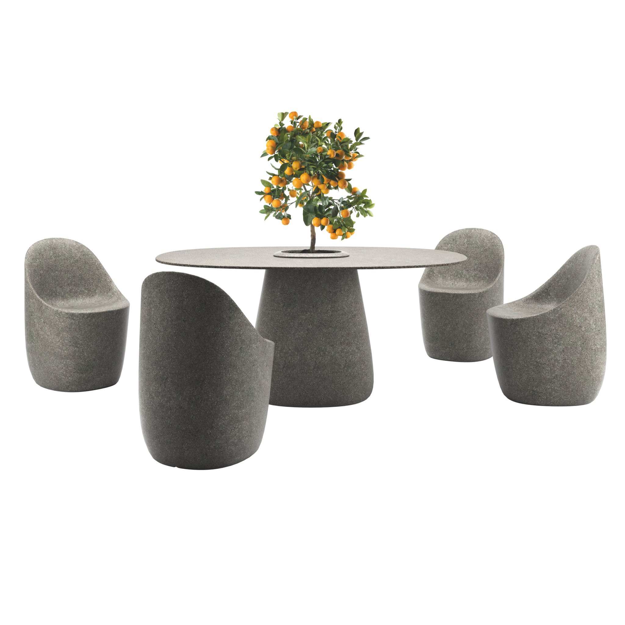 Cobble Gray Garden Table with Container