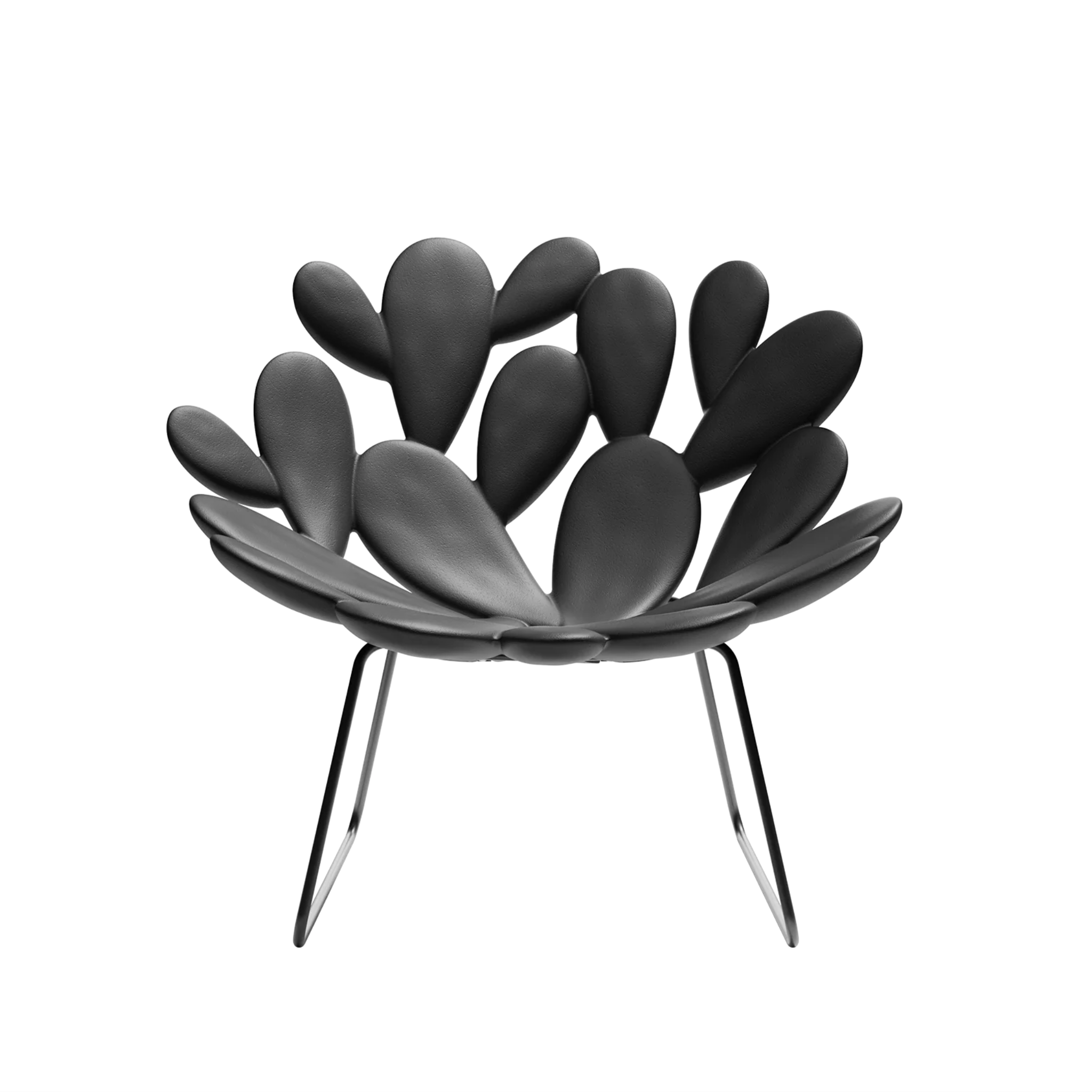 FILICUDI black garden armchair with sled base