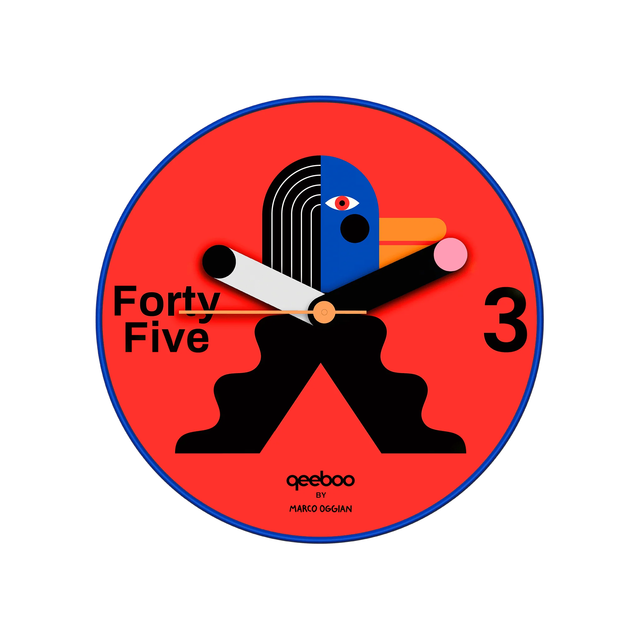 JOE QUACK red wall clock