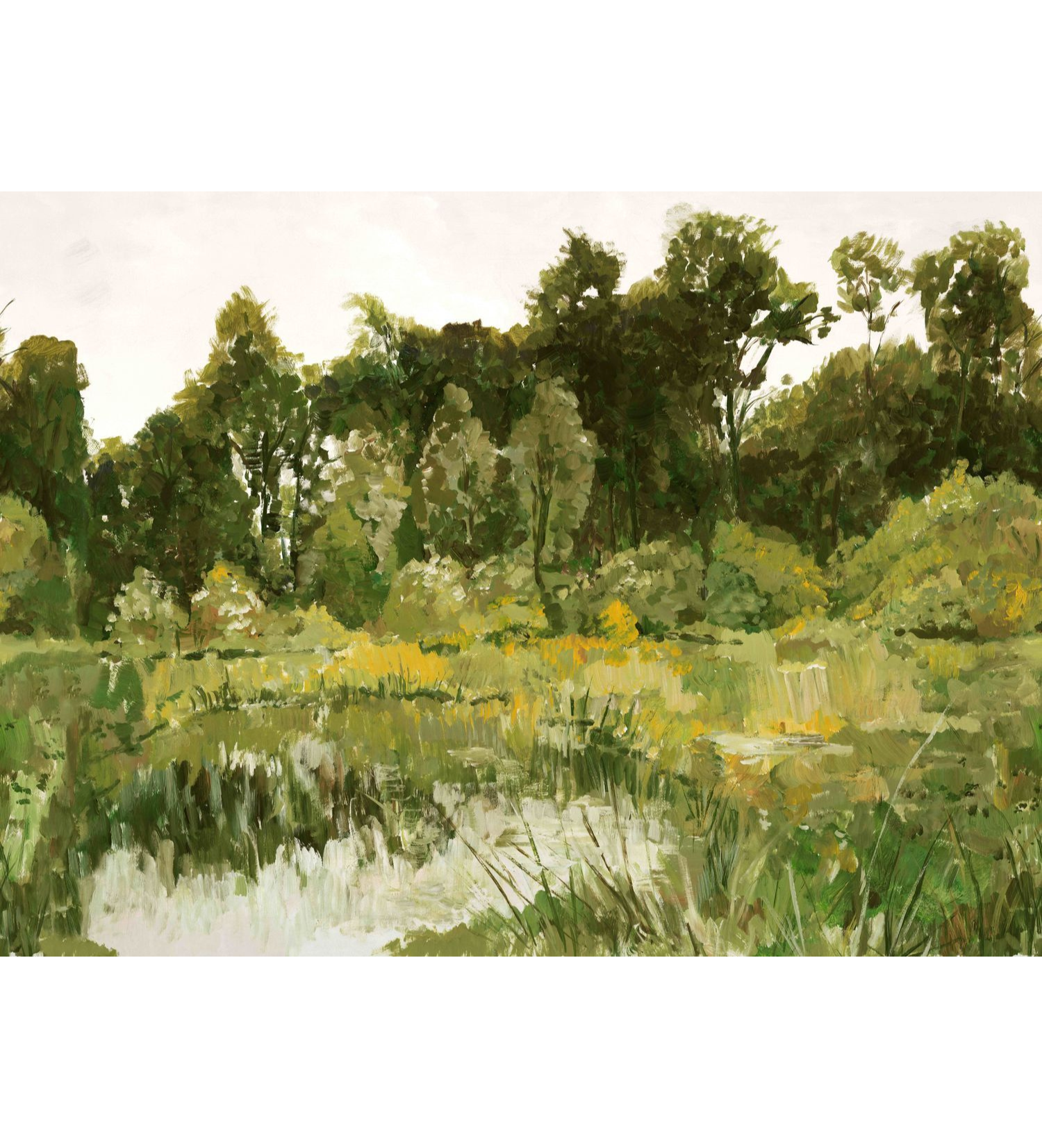 Colvert Warm Green Tree Landscape Mural