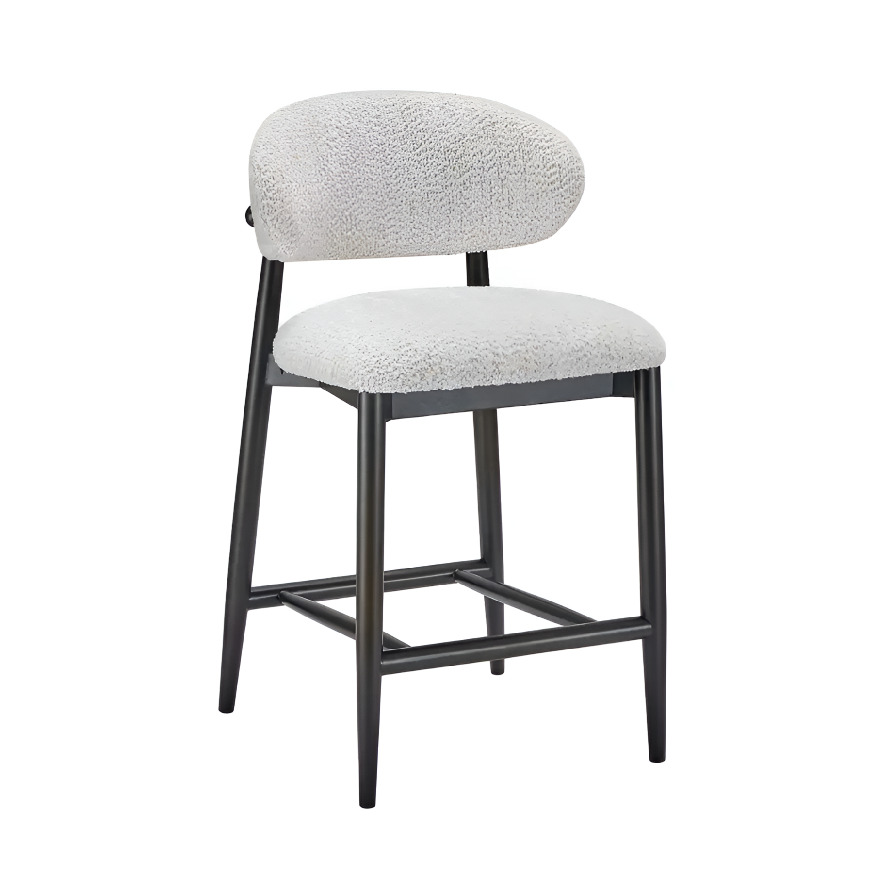 CHERRY cream stool with black base