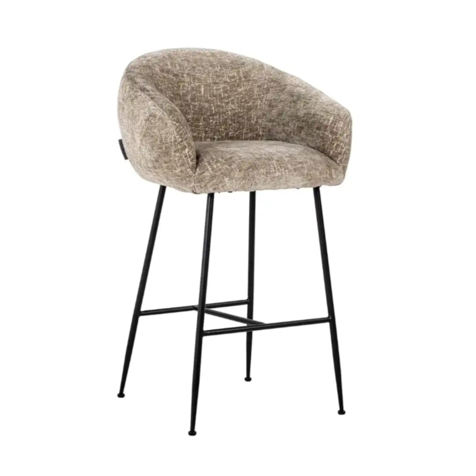 AVANTI brown bar stool with black base