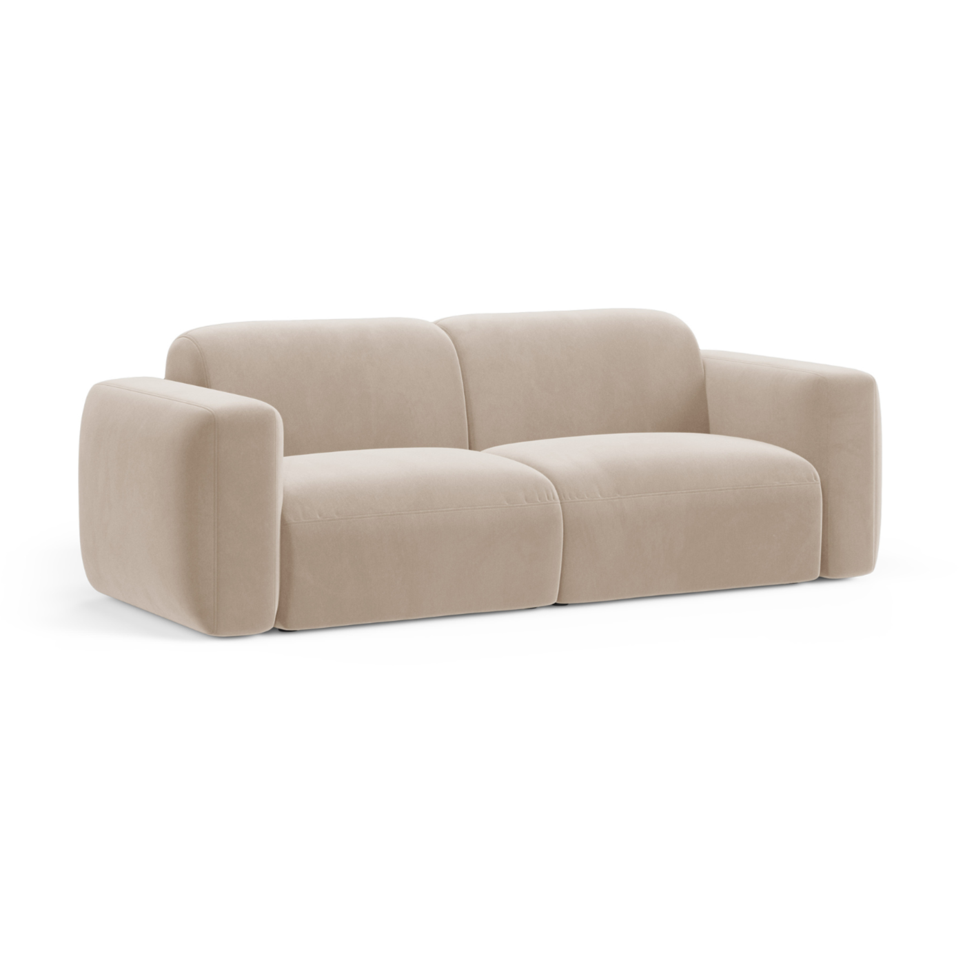 STRINO beige velvet 3-seater sofa