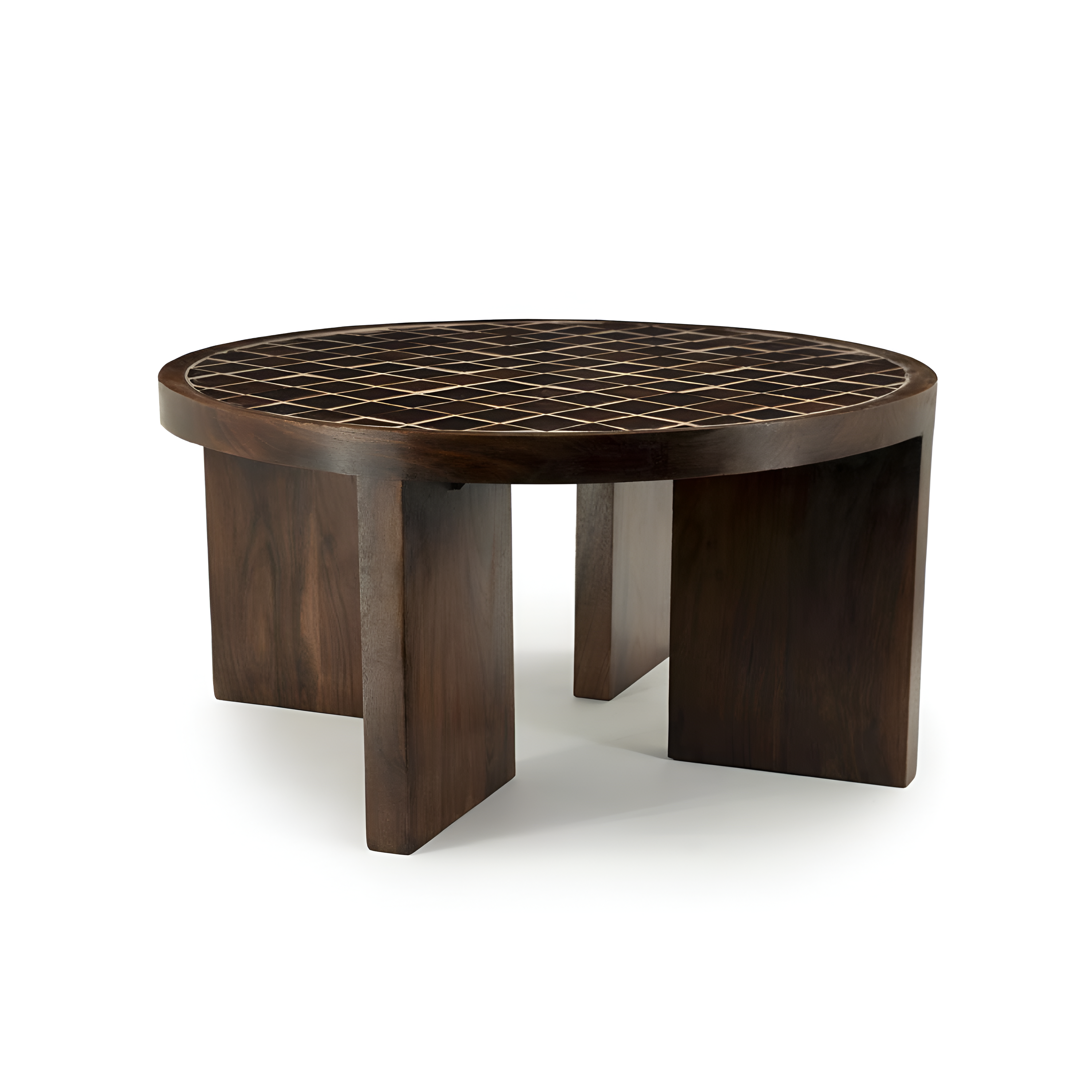 TILED UP Coffee Table Dark Brown Mango Wood