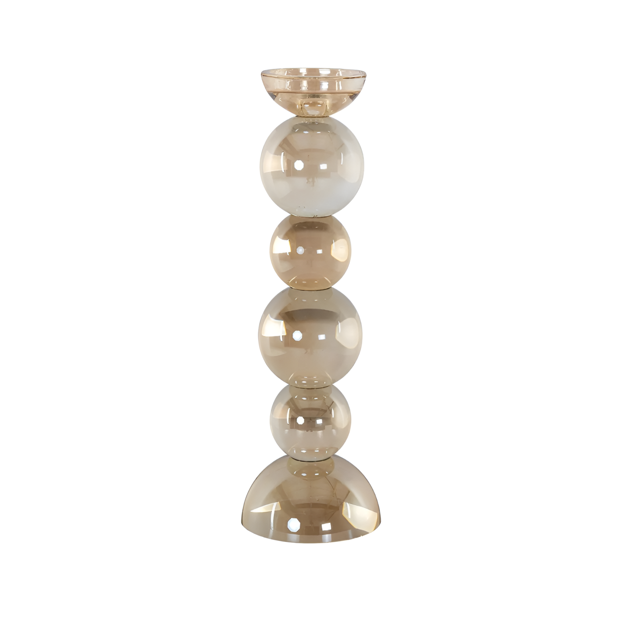 EMIE brown glass candlestick
