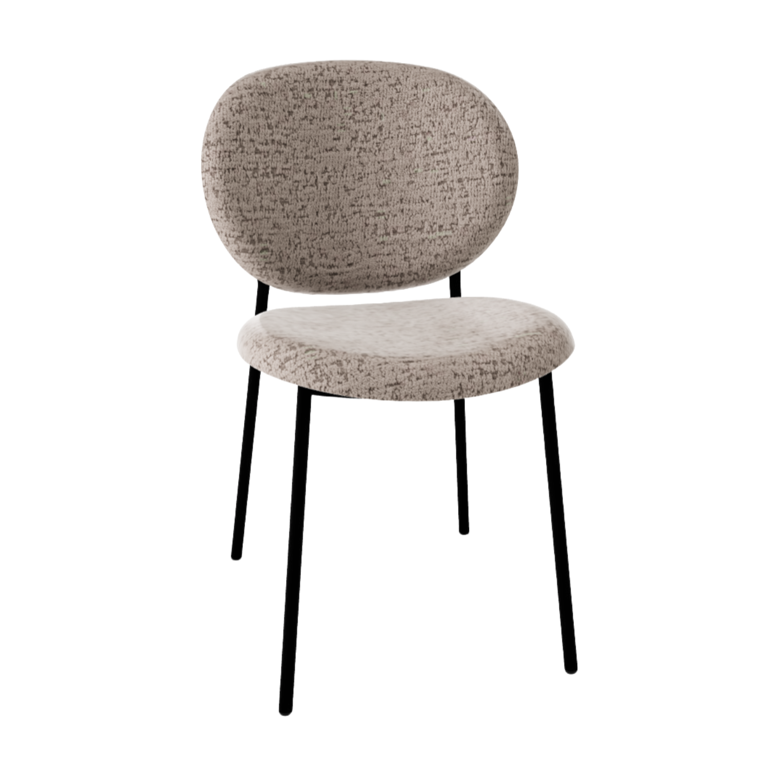 Stuhl INÈS beige mit schwarzem Gestell