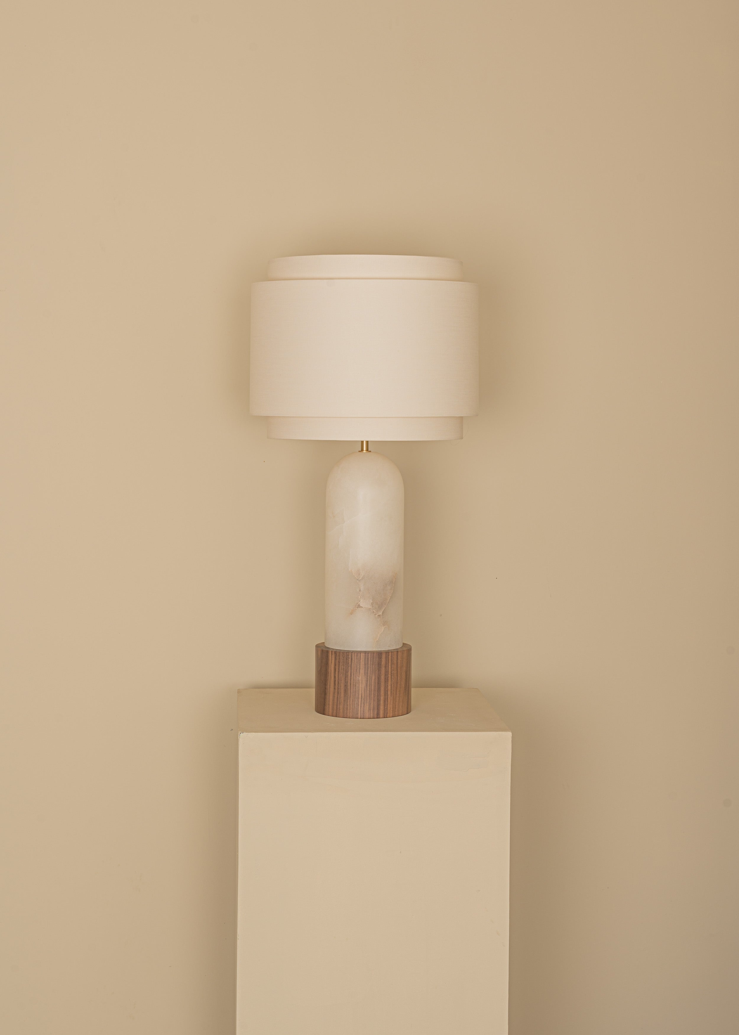 Tischlampe PURA KELO DOUBLE weißer Alabaster