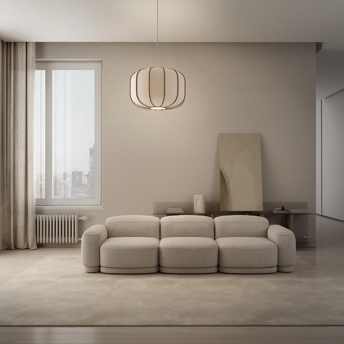 Modulares 3-Sitzer Sofa REM, gepolstert