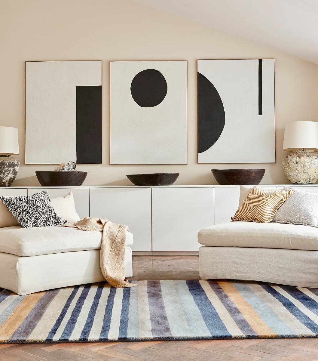 ROSITA PUTTY Teppich beige und blau