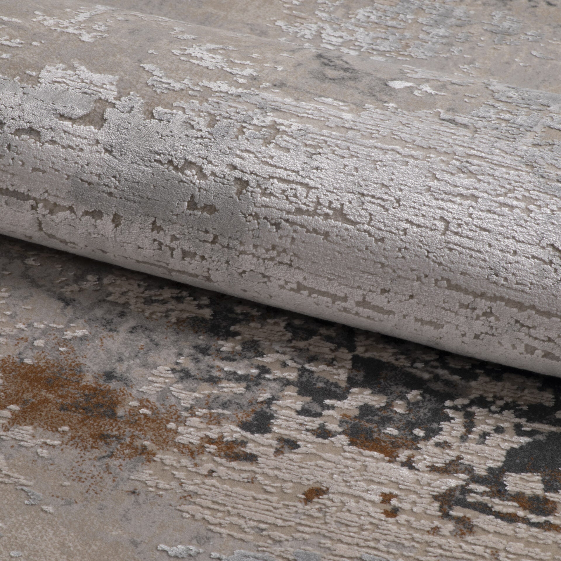 ROYAL dark beige rug with brown