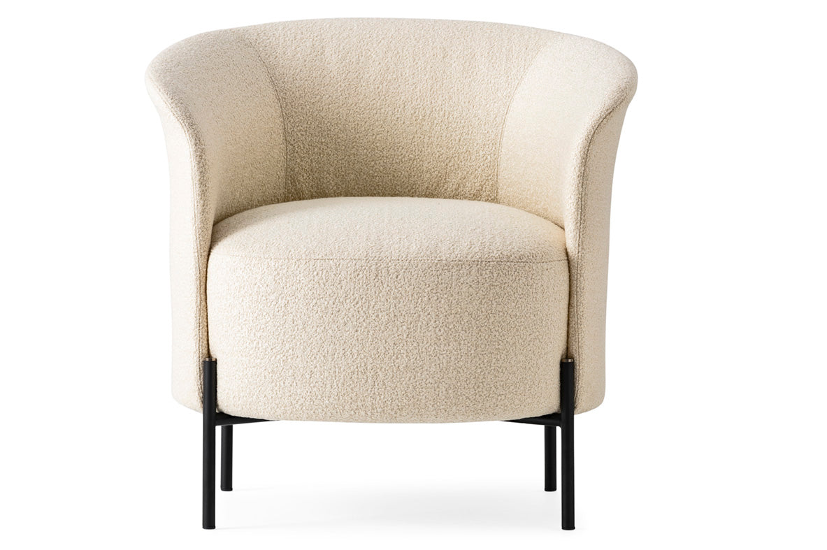 RENDEZ VOUS upholstered armchair with black base