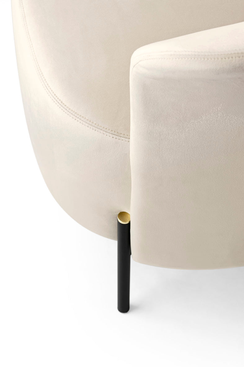 RENDEZ VOUS upholstered armchair with black base