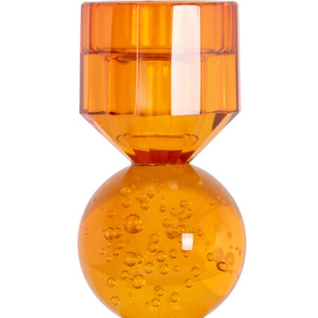 RAYLAN orange glass candle holder