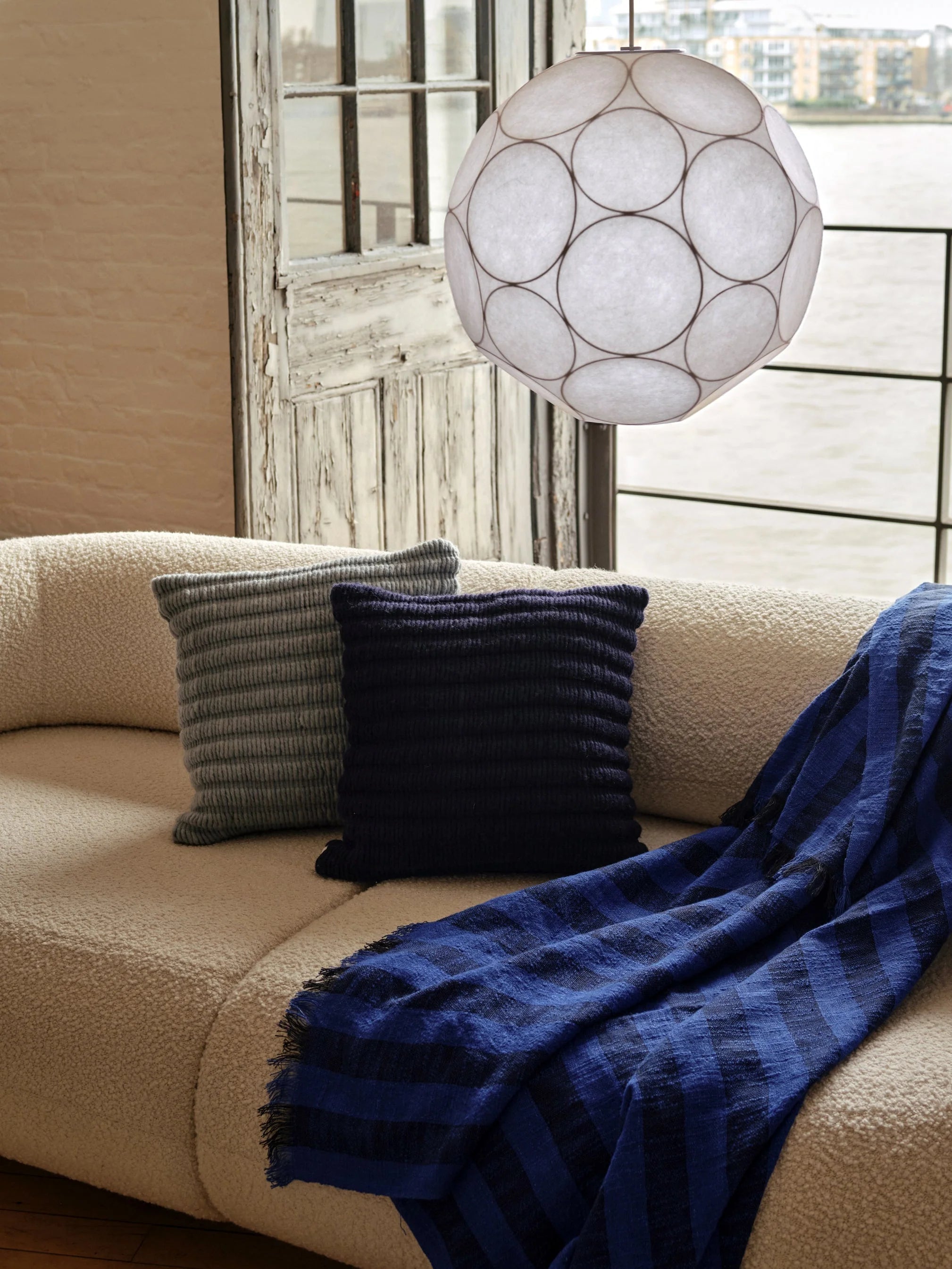 Kissen RIDGE marineblau